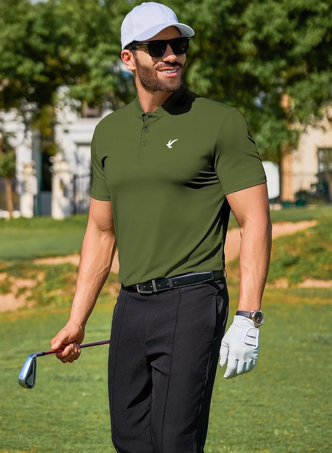 JMIERR Men's Polo Henley Shirt Moisture Wicking Quick Dry Summer Casual Short Sleeve Golf Polo T Shirts
