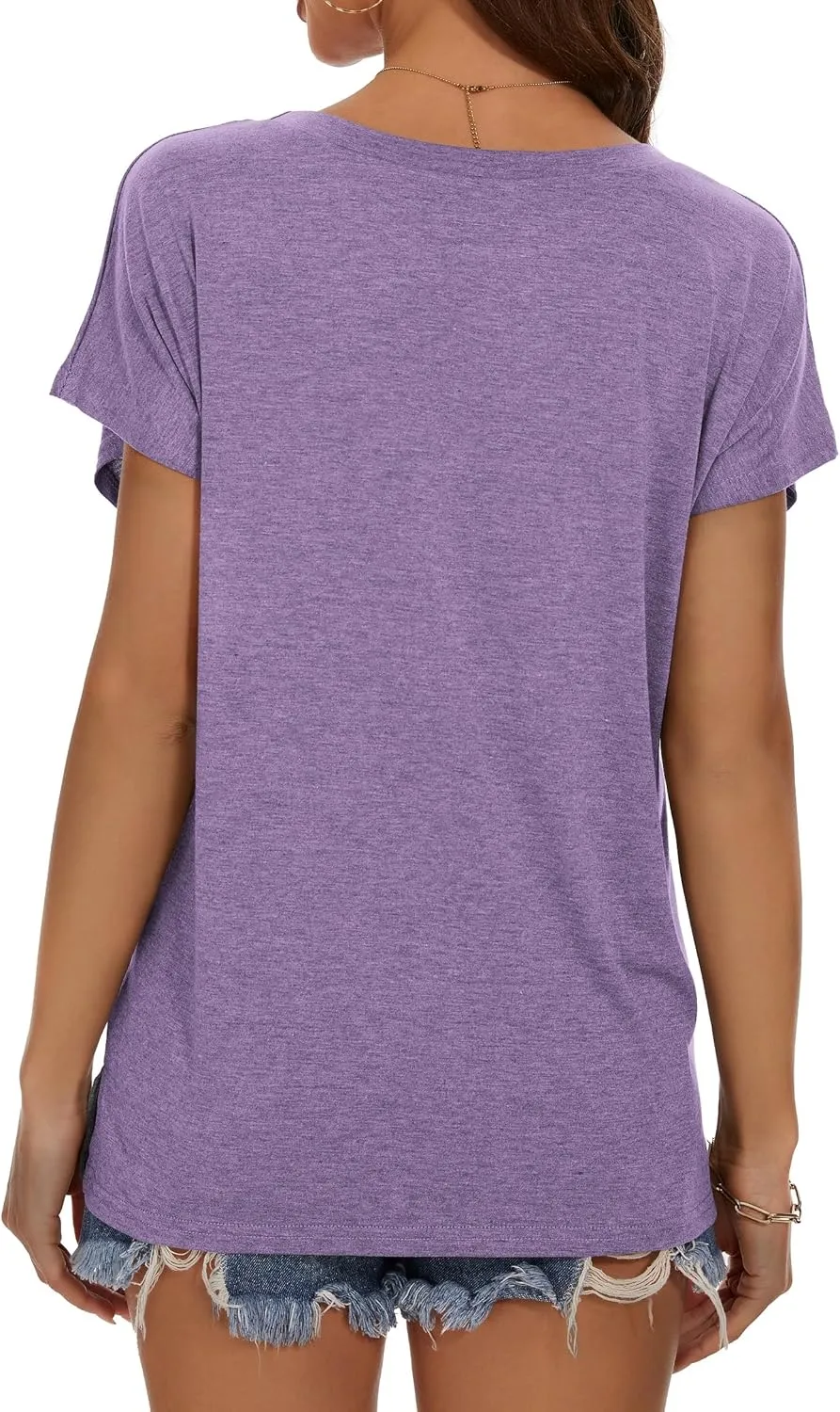 JOELLYUS Cap Sleeve Tops for Women Summer T Shirts with Pocket Basic Tees Casual Loose Fit Round Neck Top