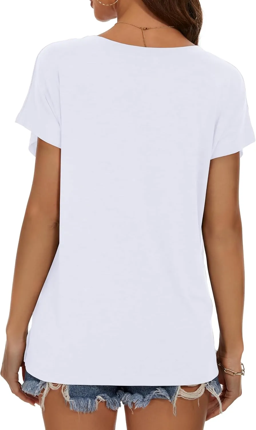 JOELLYUS Cap Sleeve Tops for Women Summer T Shirts with Pocket Basic Tees Casual Loose Fit Round Neck Top