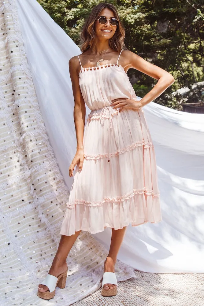 Jordonia Midi Dress Nude