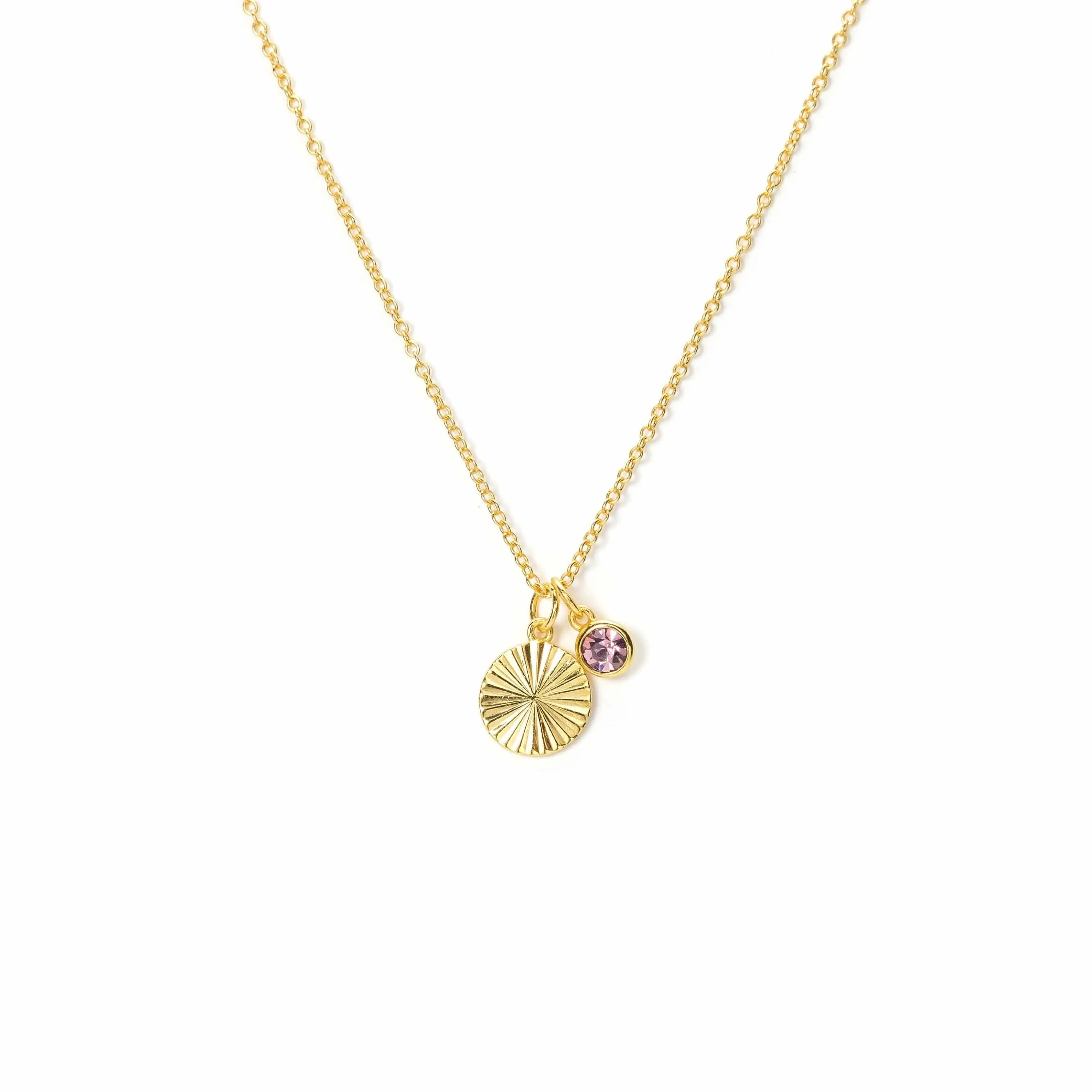 June Birthstone Fluted Necklace