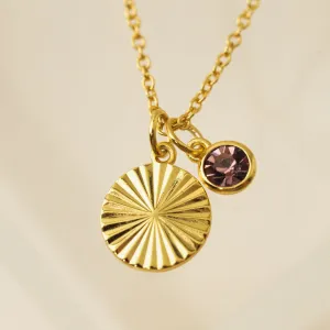 June Birthstone Fluted Necklace