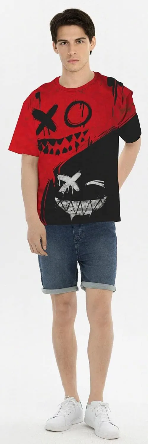 Keasmto 3D Print Cool T Shirts Graphic Design Casual Summer Short Sleeve Fashion Tees Shirt for Men Women