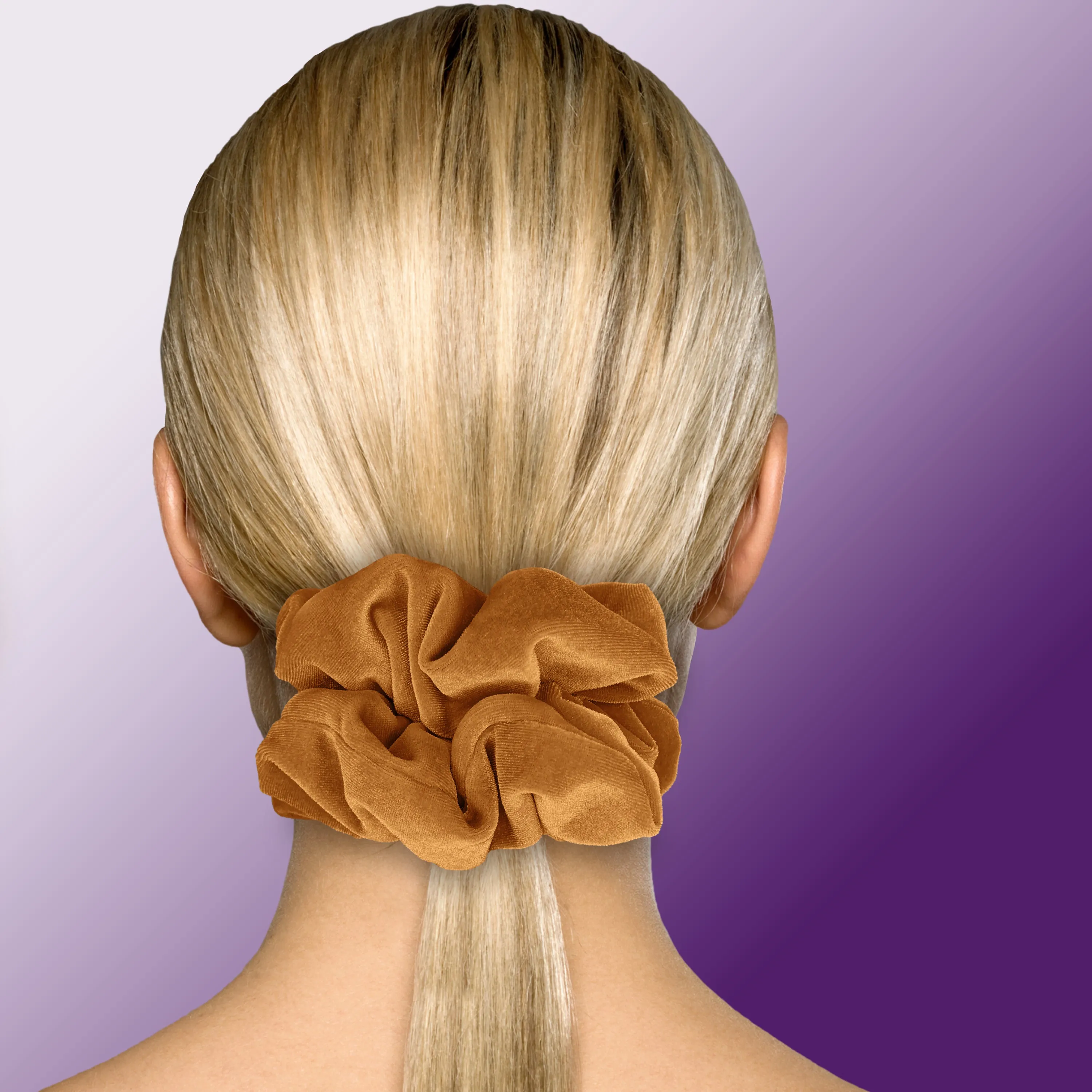 KING SIZE Velvet Scrunchies XXL Oversized Ponytail Holder Made in the USA Copper