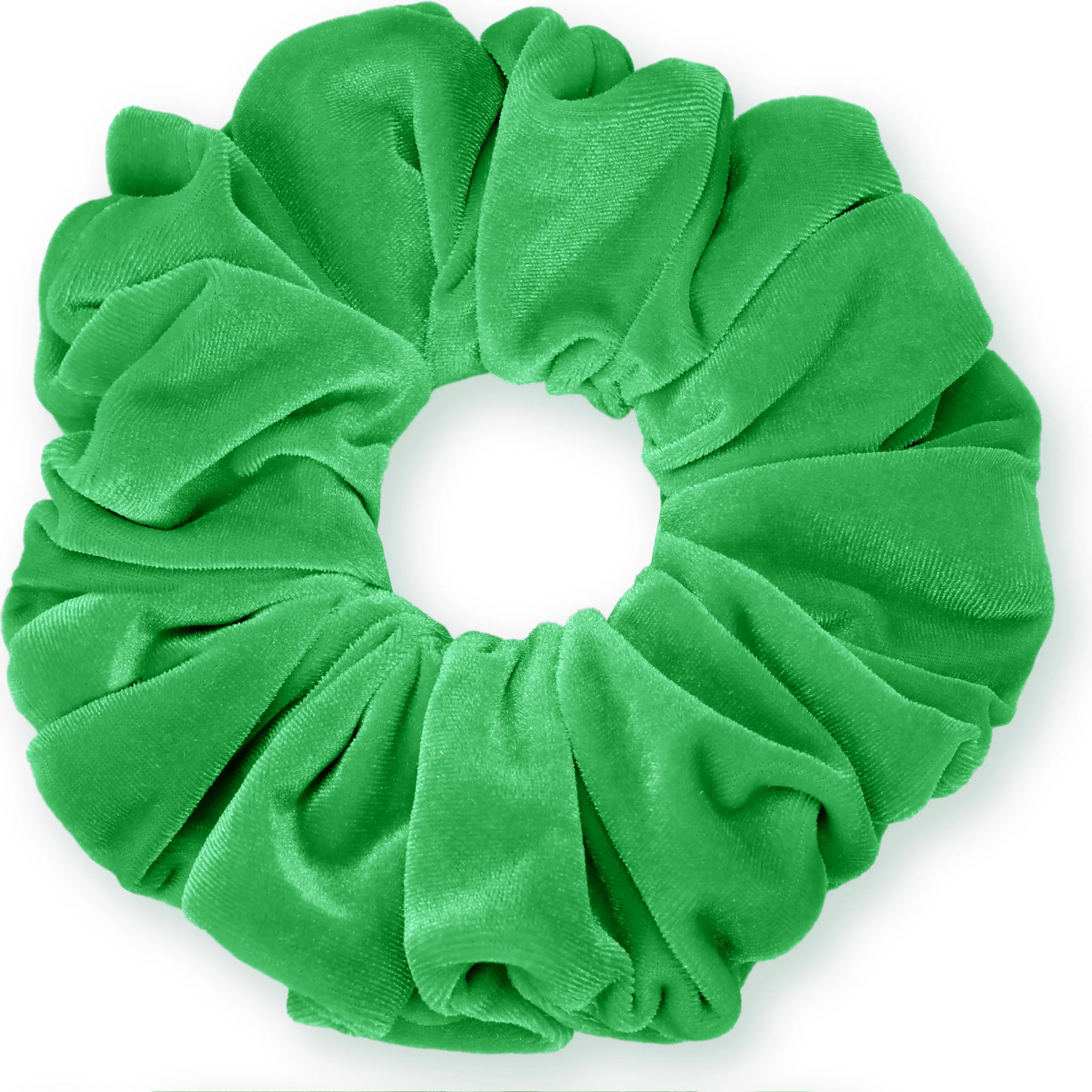 KING SIZE Velvet Scrunchies XXL Oversized Ponytail Holder Made in the USA Green Kelly