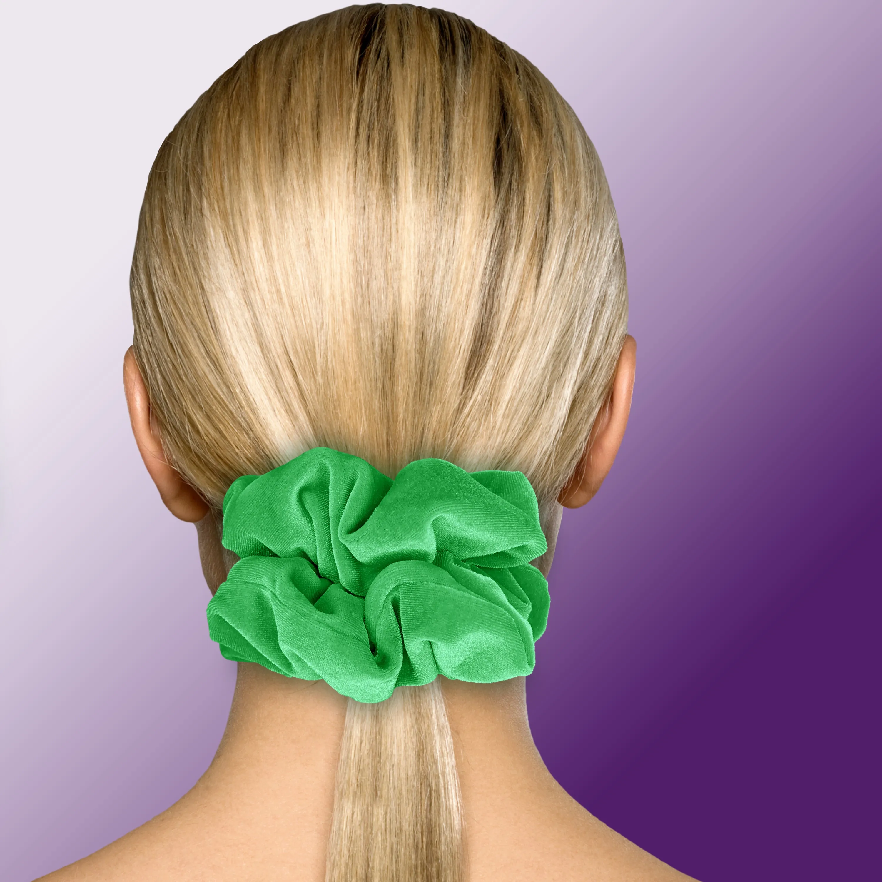 KING SIZE Velvet Scrunchies XXL Oversized Ponytail Holder Made in the USA Green Kelly