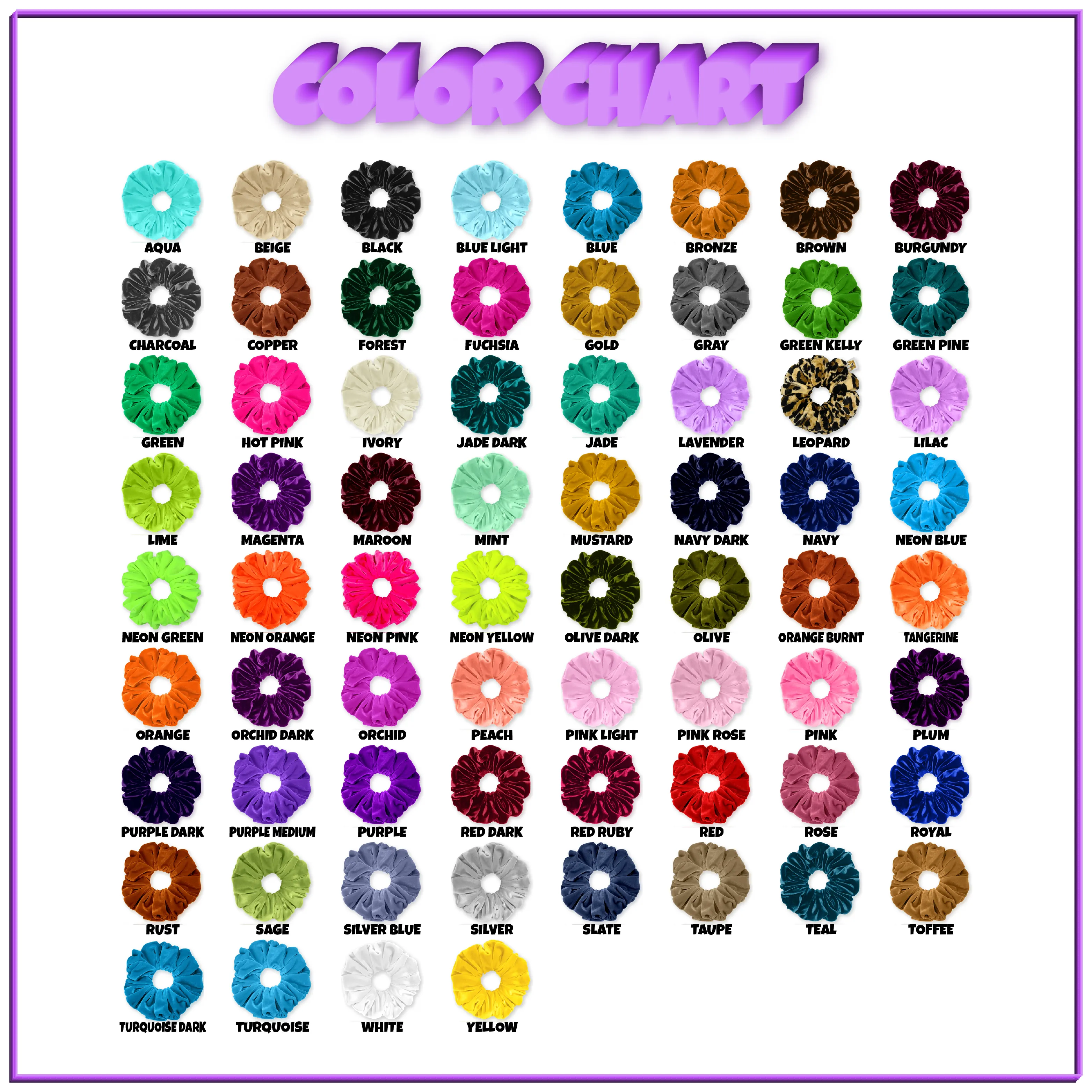 KING SIZE Velvet Scrunchies XXL Oversized Ponytail Holder Made in the USA Orchid
