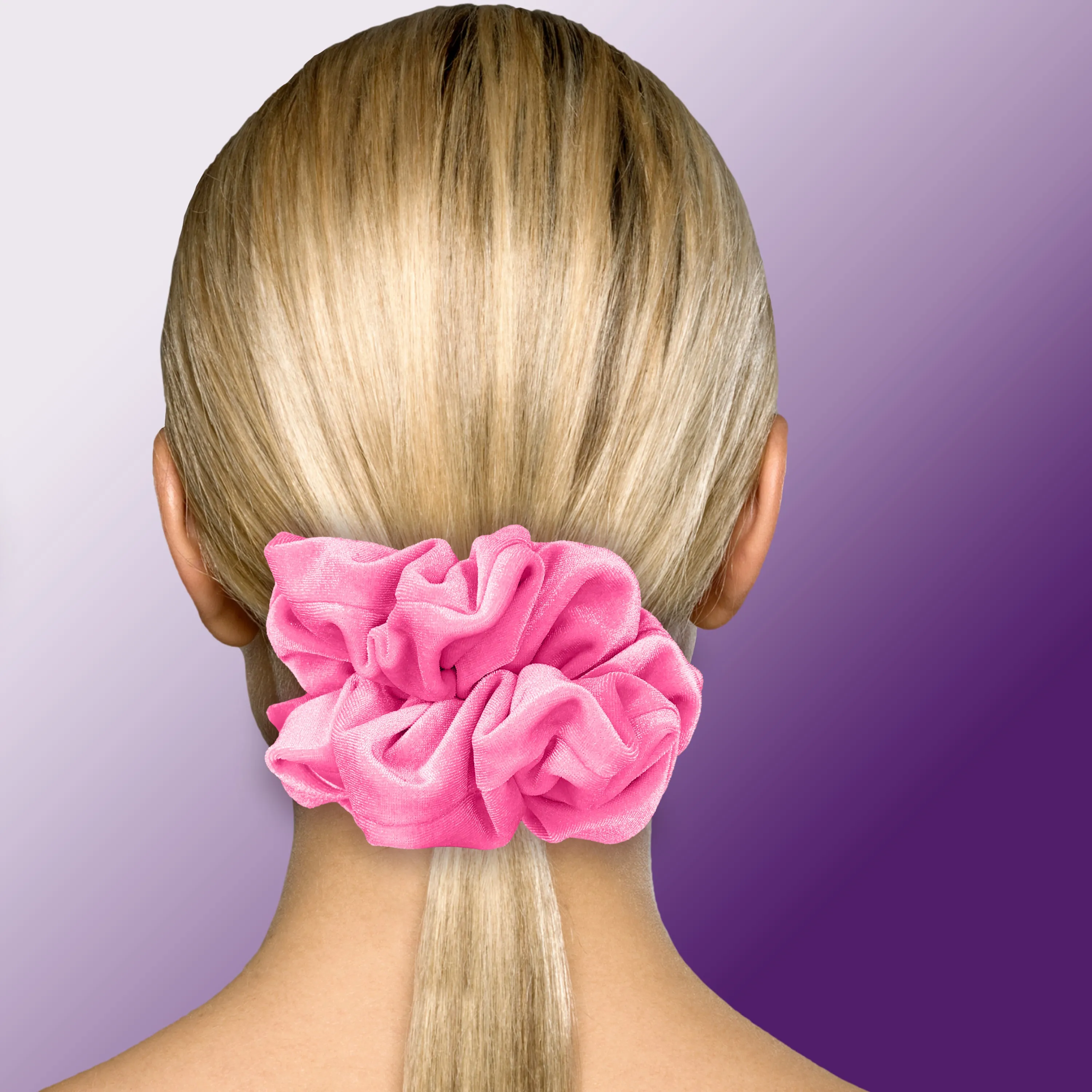 KING SIZE Velvet Scrunchies XXL Oversized Ponytail Holder Made in the USA Pink