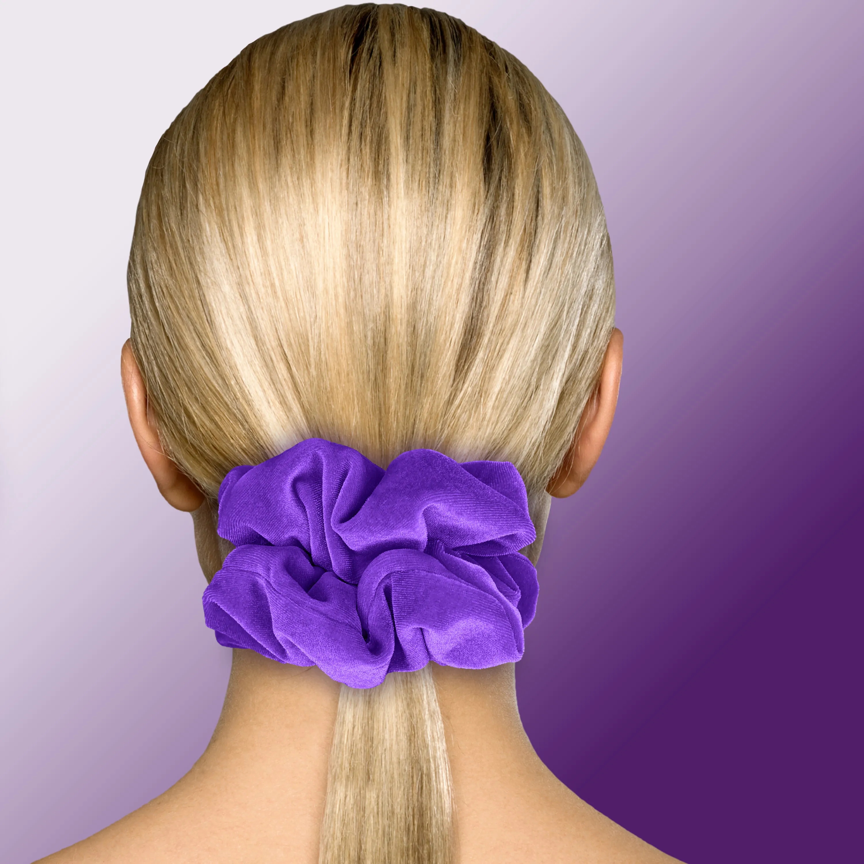 KING SIZE Velvet Scrunchies XXL Oversized Ponytail Holder Made in the USA Purple Medium