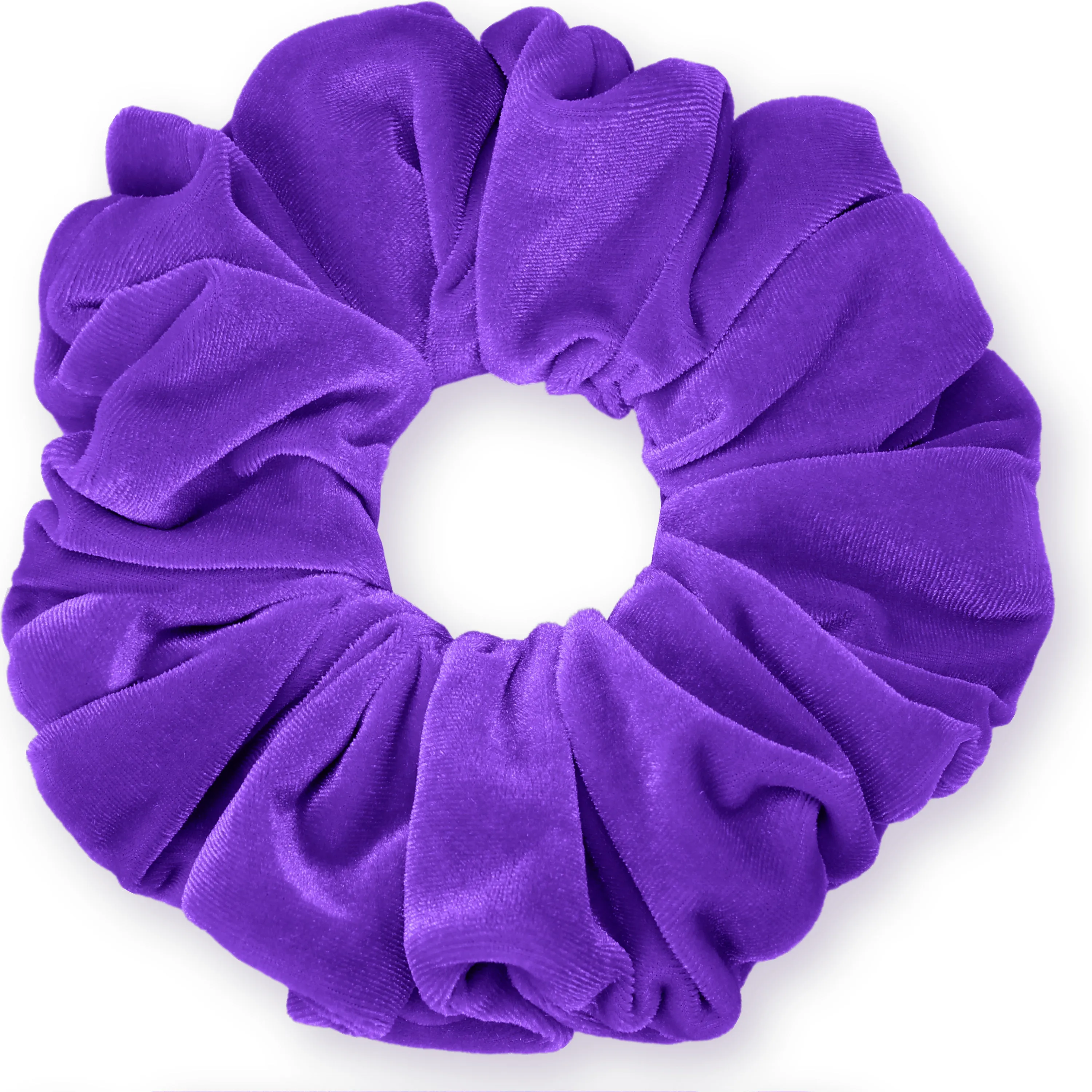 KING SIZE Velvet Scrunchies XXL Oversized Ponytail Holder Made in the USA Purple Medium
