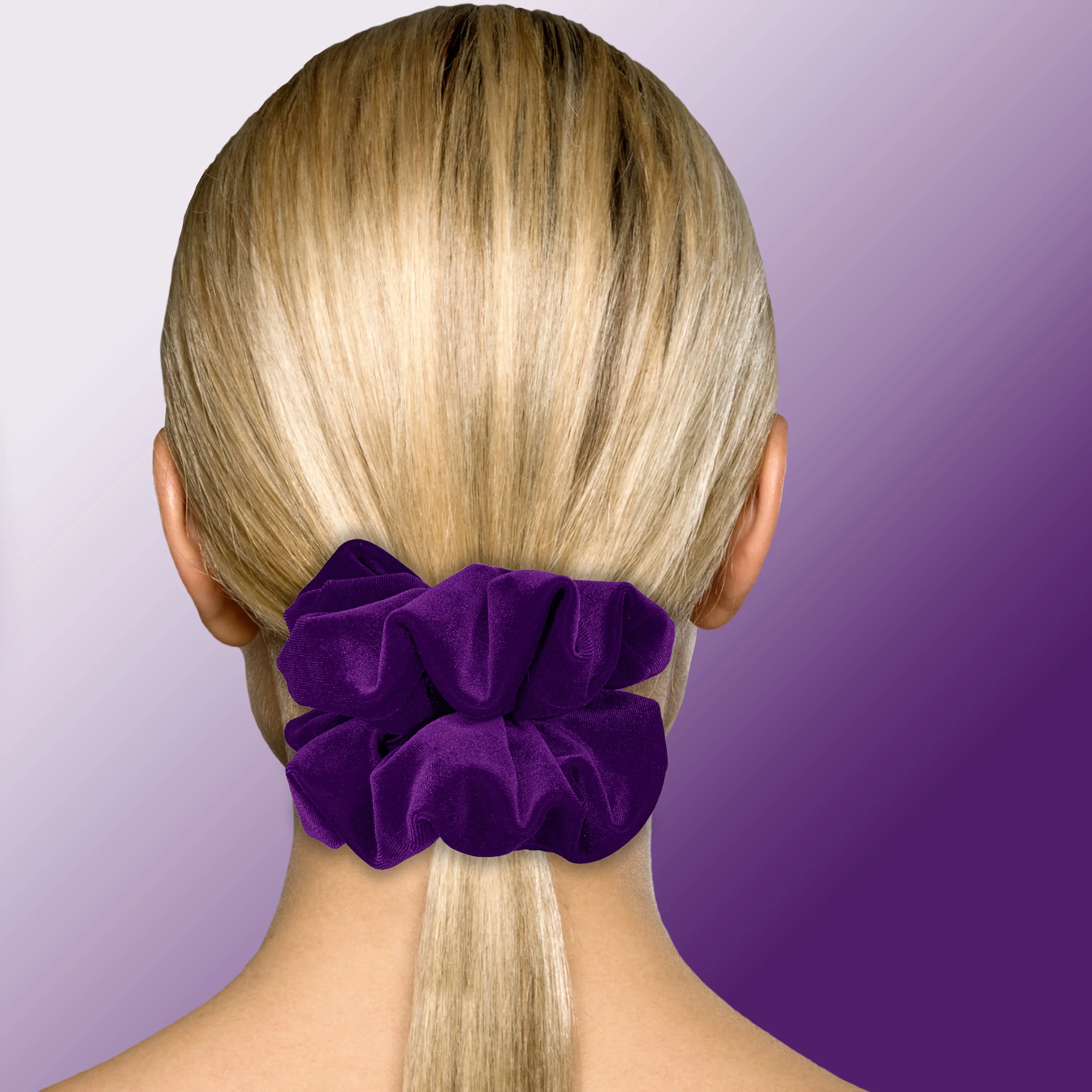 KING SIZE Velvet Scrunchies XXL Oversized Ponytail Holder Made in the USA Purple
