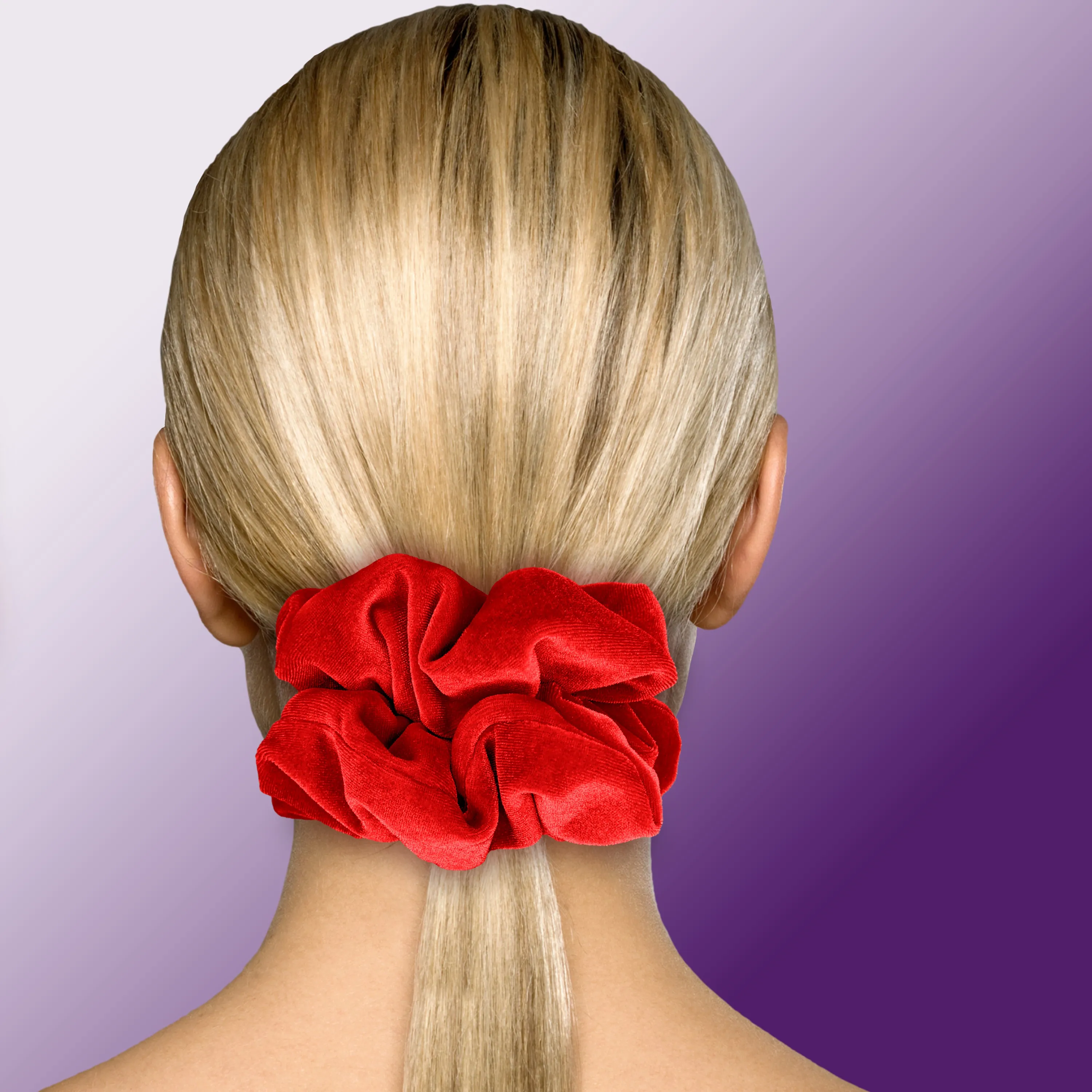 KING SIZE Velvet Scrunchies XXL Oversized Ponytail Holder Made in the USA Red