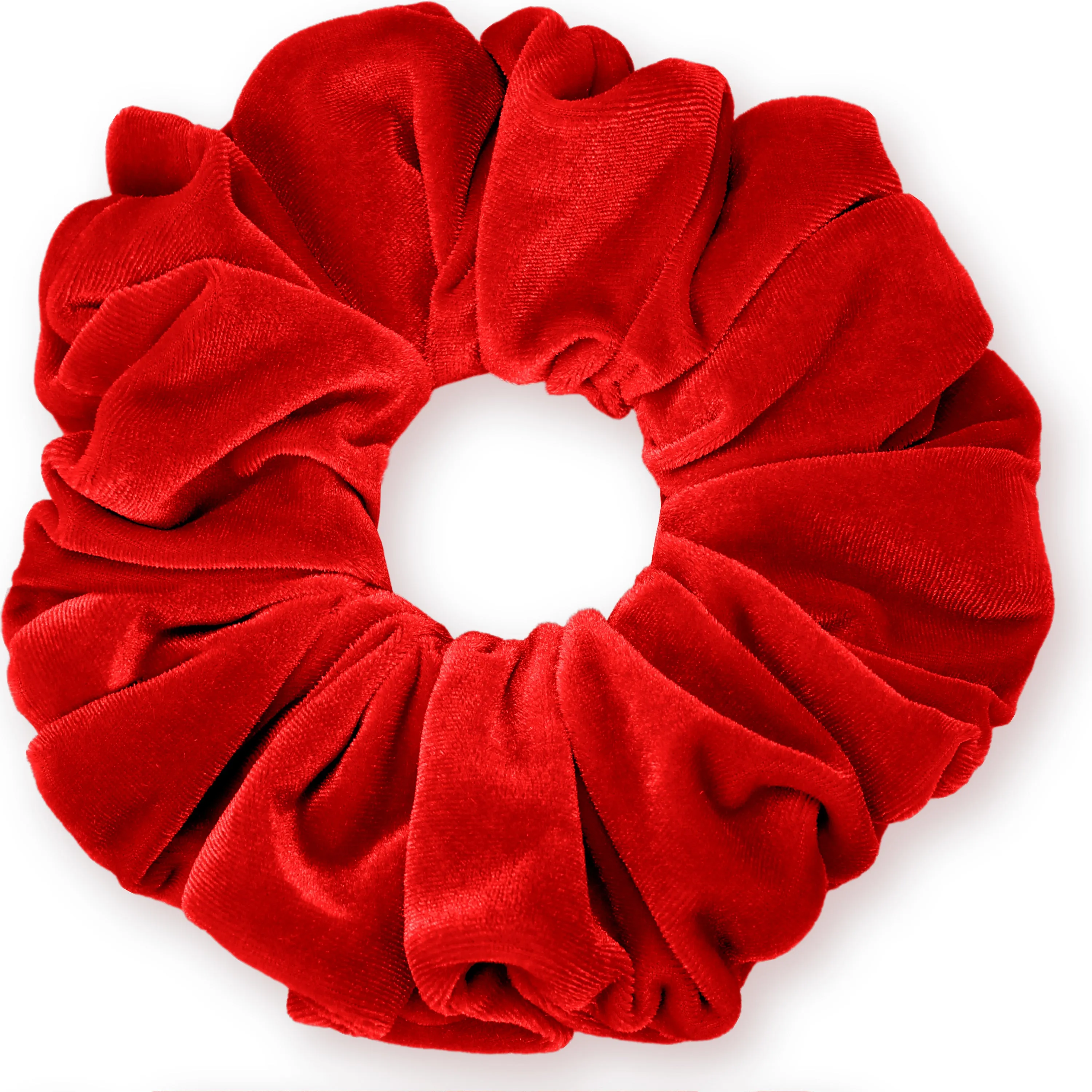 KING SIZE Velvet Scrunchies XXL Oversized Ponytail Holder Made in the USA Red