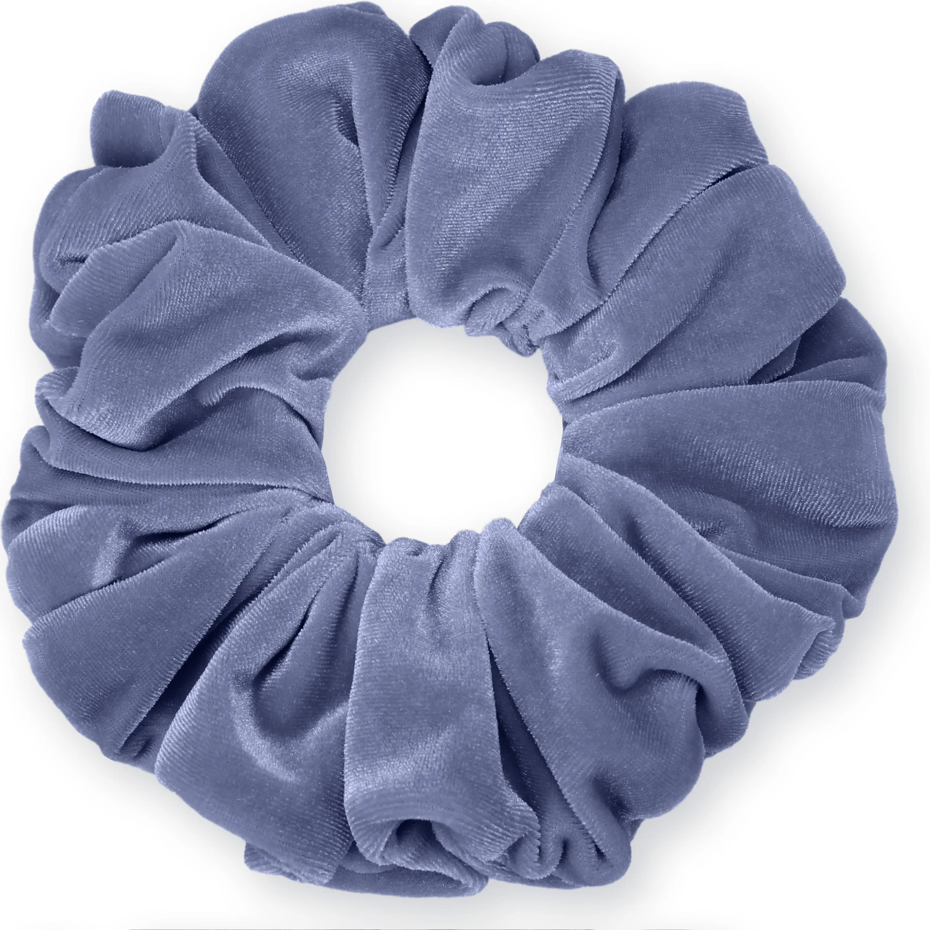 KING SIZE Velvet Scrunchies XXL Oversized Ponytail Holder Made in the USA Silver Blue