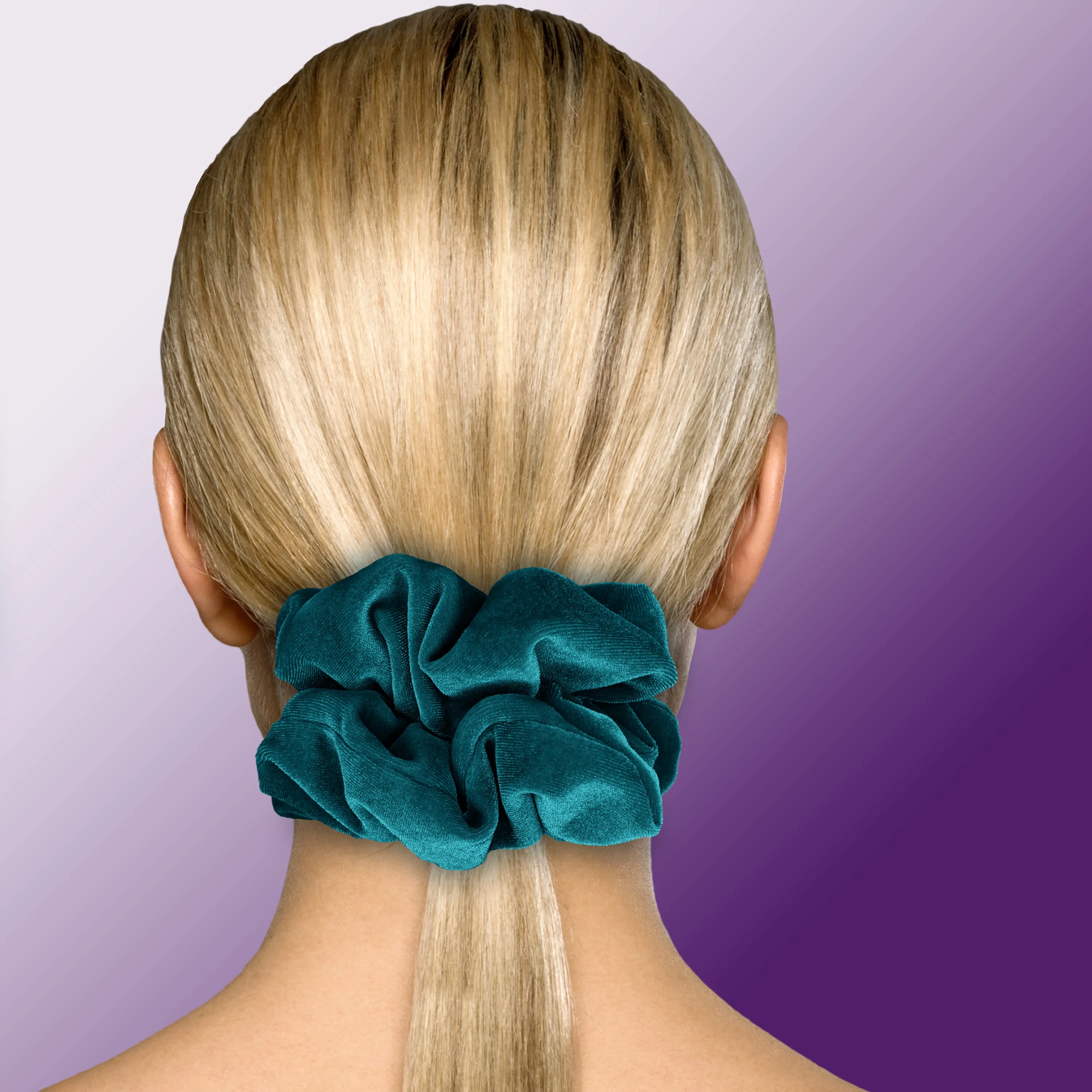 KING SIZE Velvet Scrunchies XXL Oversized Ponytail Holder Made in the USA Teal Green