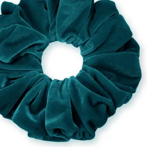 KING SIZE Velvet Scrunchies XXL Oversized Ponytail Holder Made in the USA Teal Green