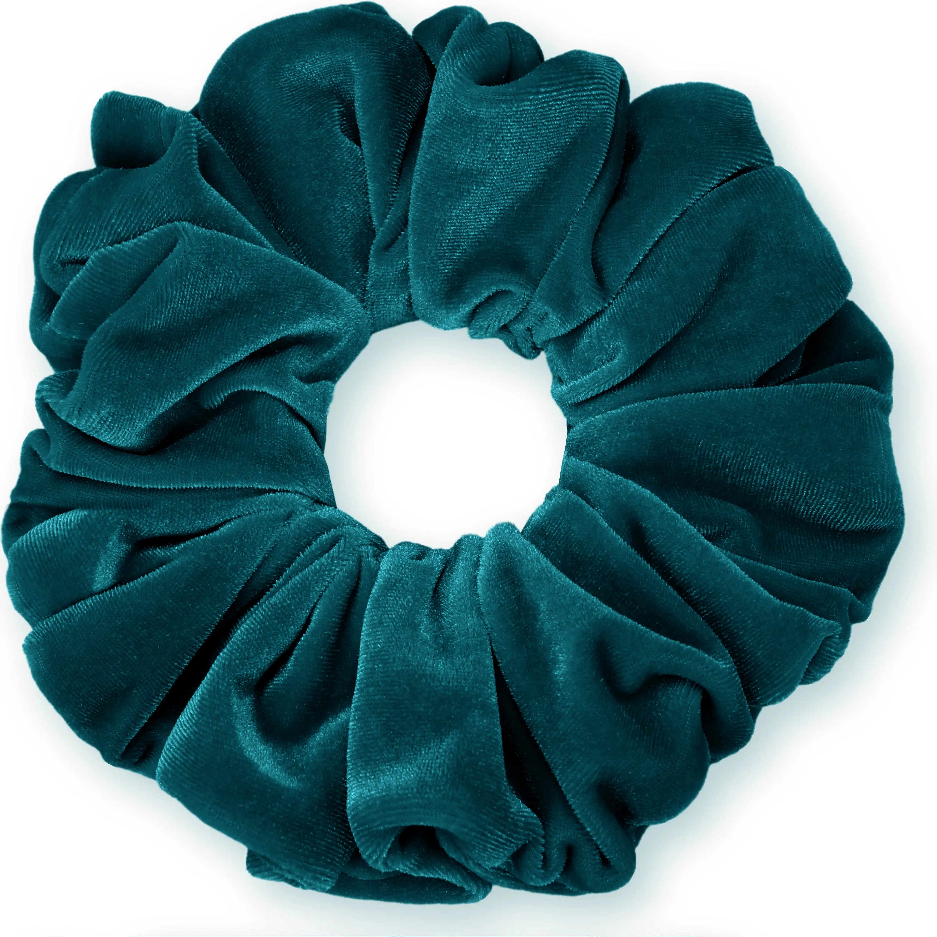 KING SIZE Velvet Scrunchies XXL Oversized Ponytail Holder Made in the USA Teal Green