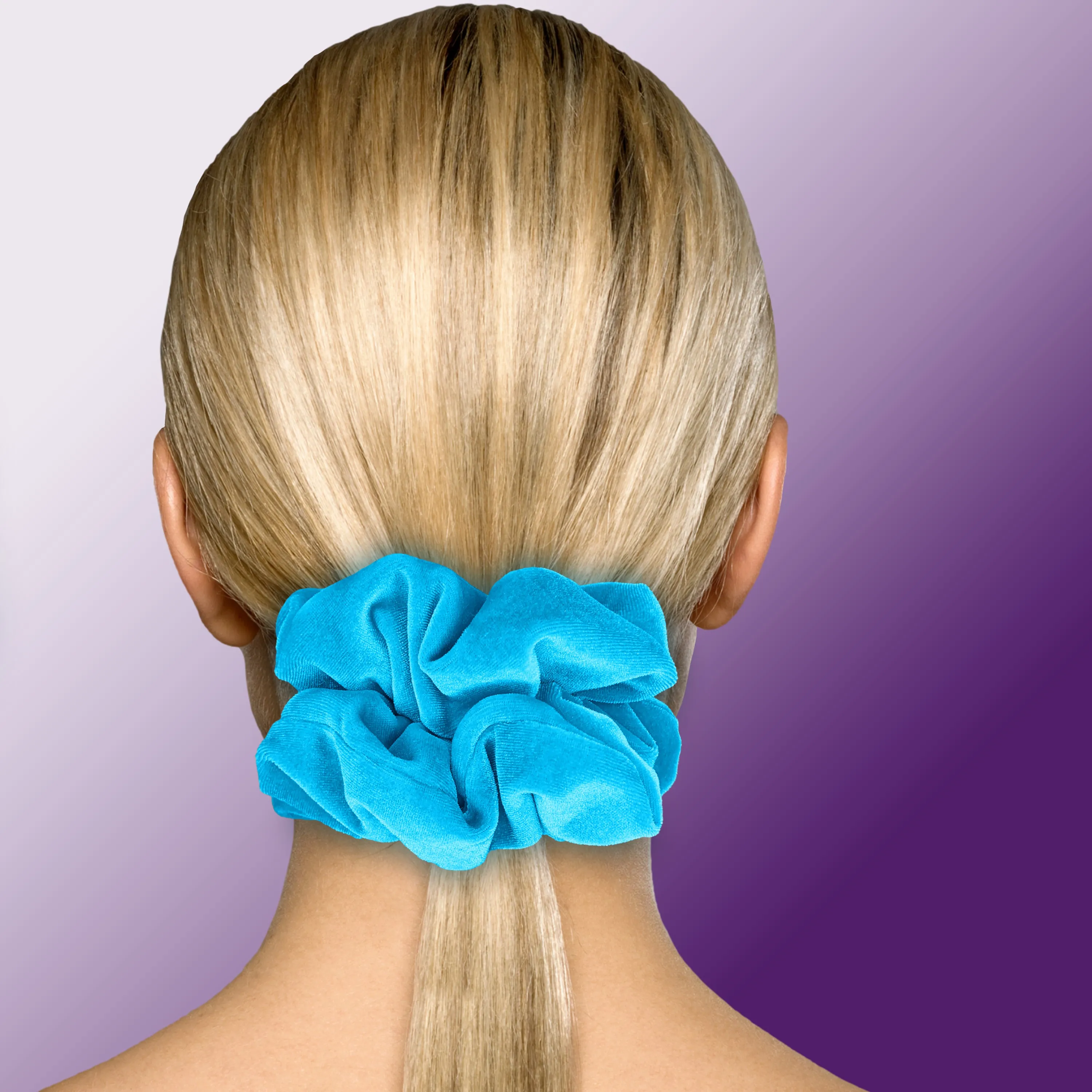 KING SIZE Velvet Scrunchies XXL Oversized Ponytail Holder Made in the USA Turquoise