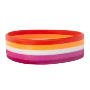 Lesbian Flag Colours Silicone Wristband Large