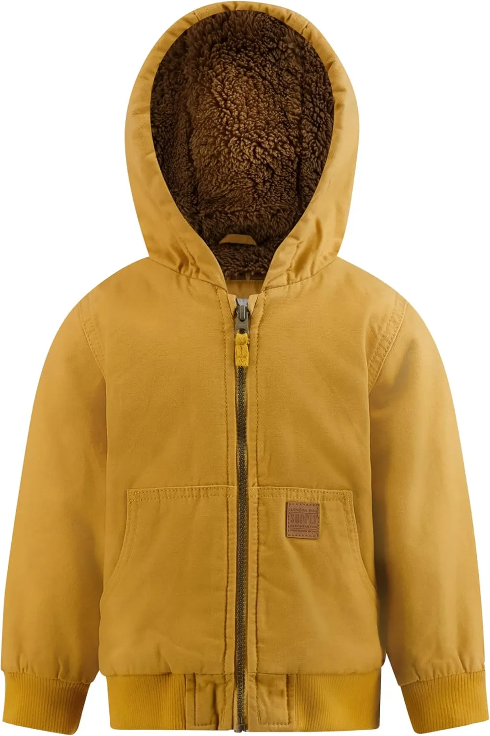 LONDON FOG Boys' Hooded Sherpa-Lined Bomber Jacket