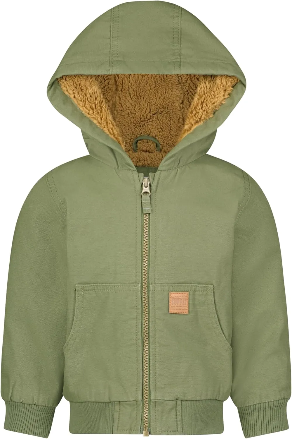 LONDON FOG Boys' Hooded Sherpa-Lined Bomber Jacket
