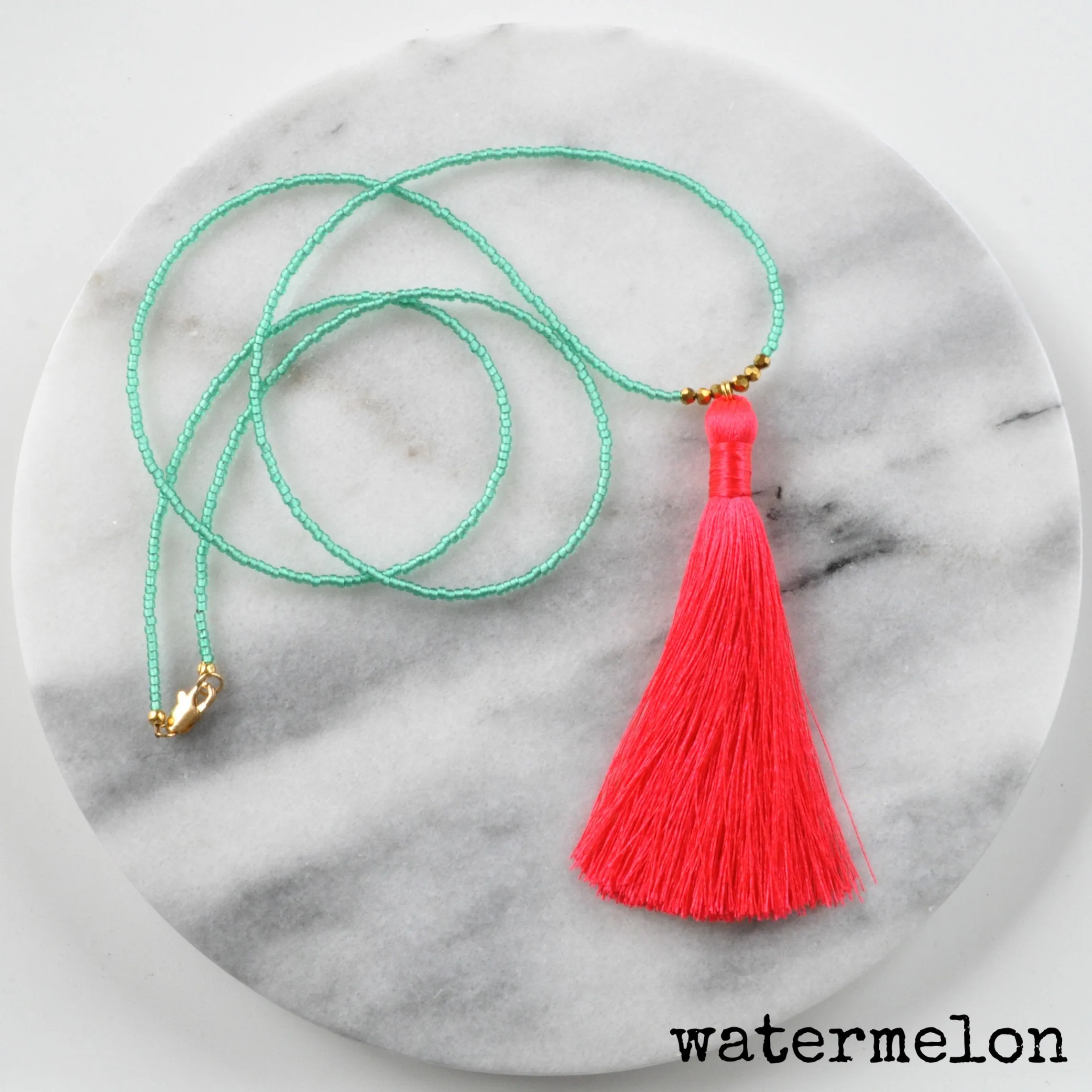 Long Beaded Tassel Necklaces