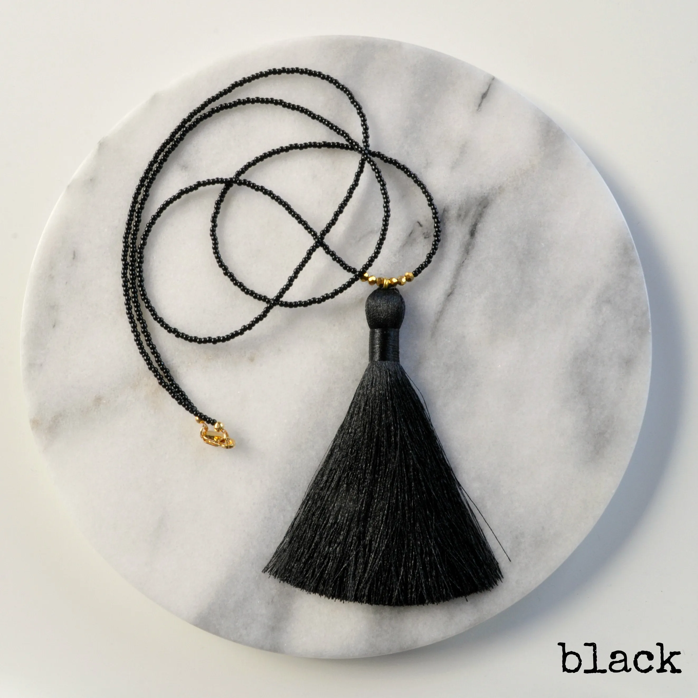 Long Beaded Tassel Necklaces