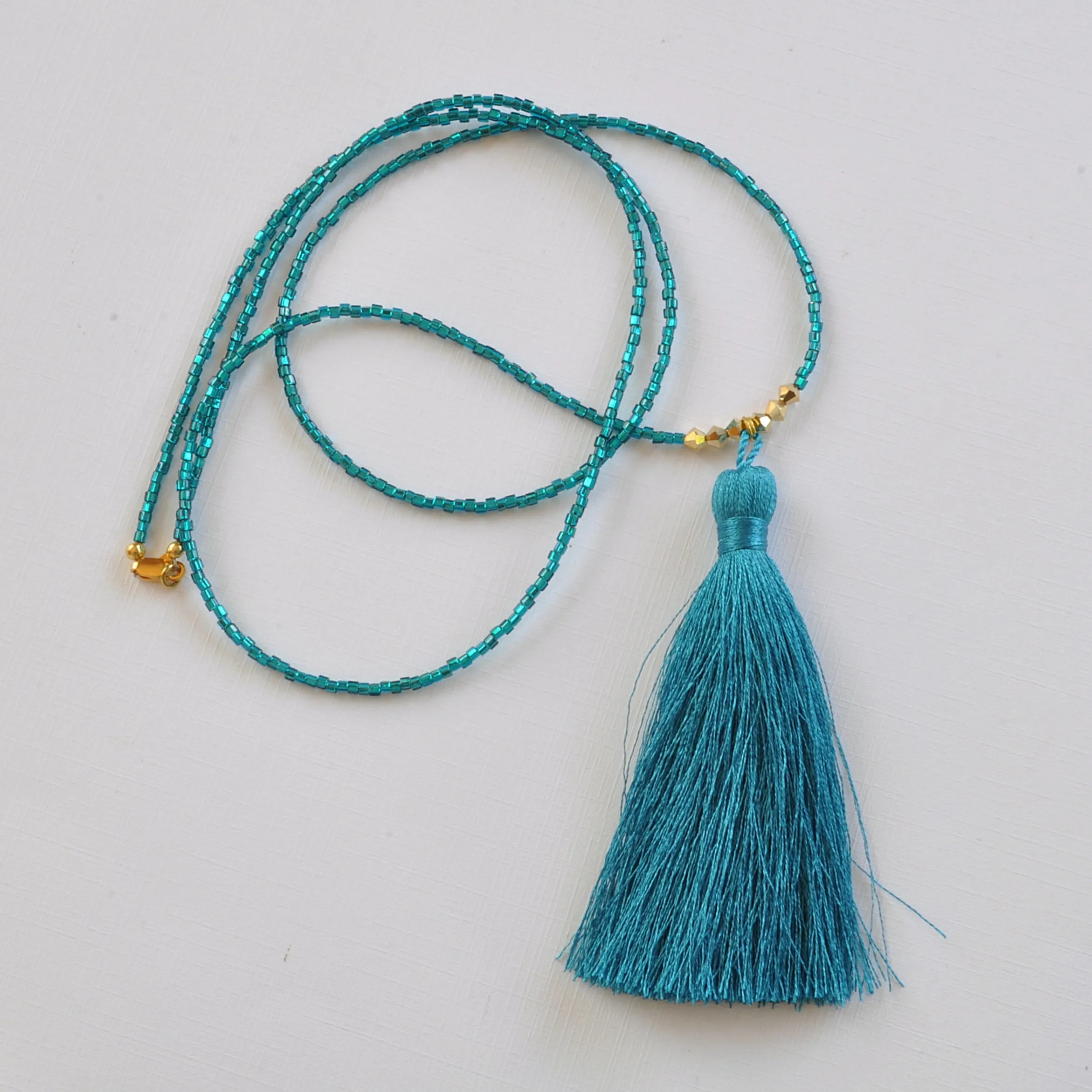 Long Beaded Tassel Necklaces