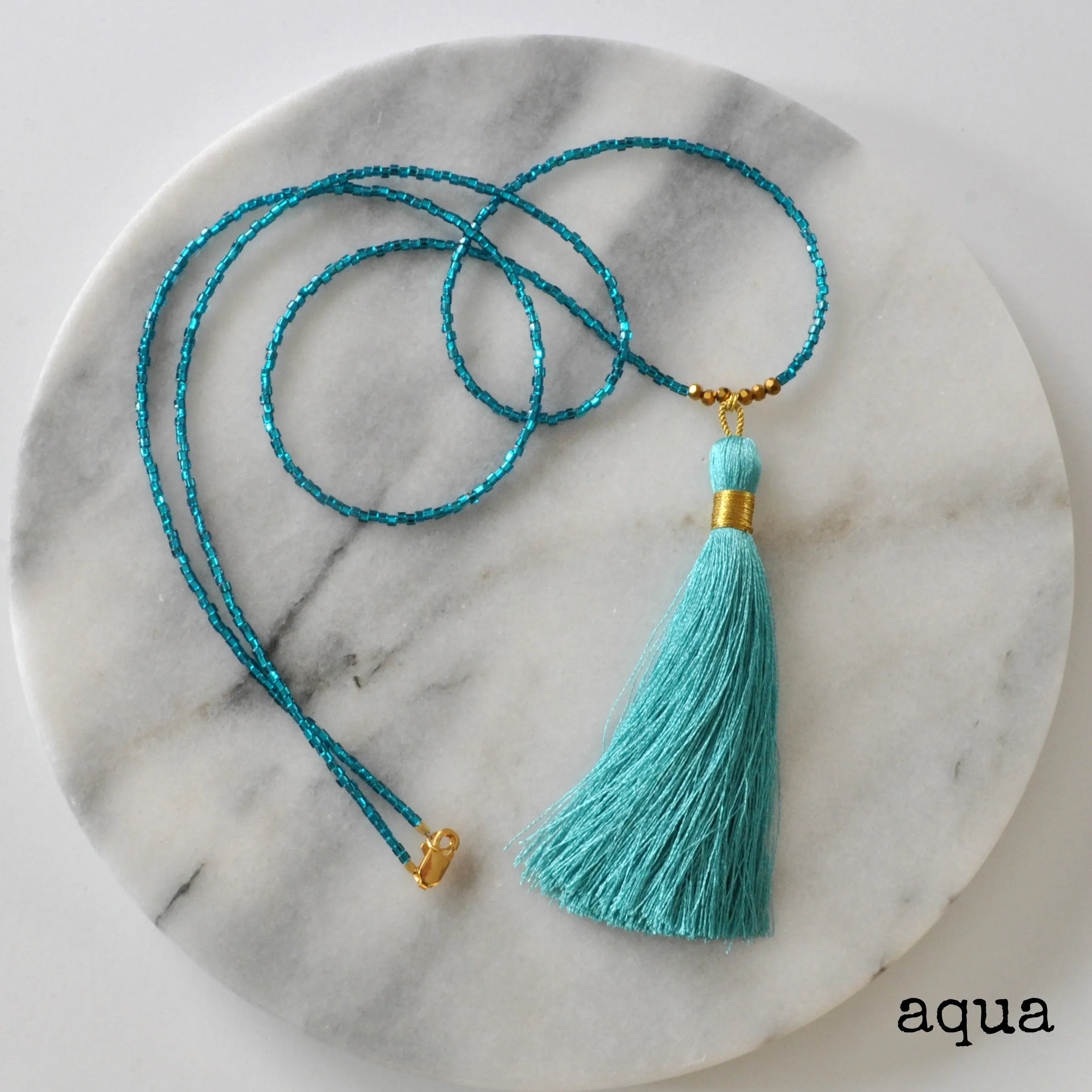 Long Beaded Tassel Necklaces