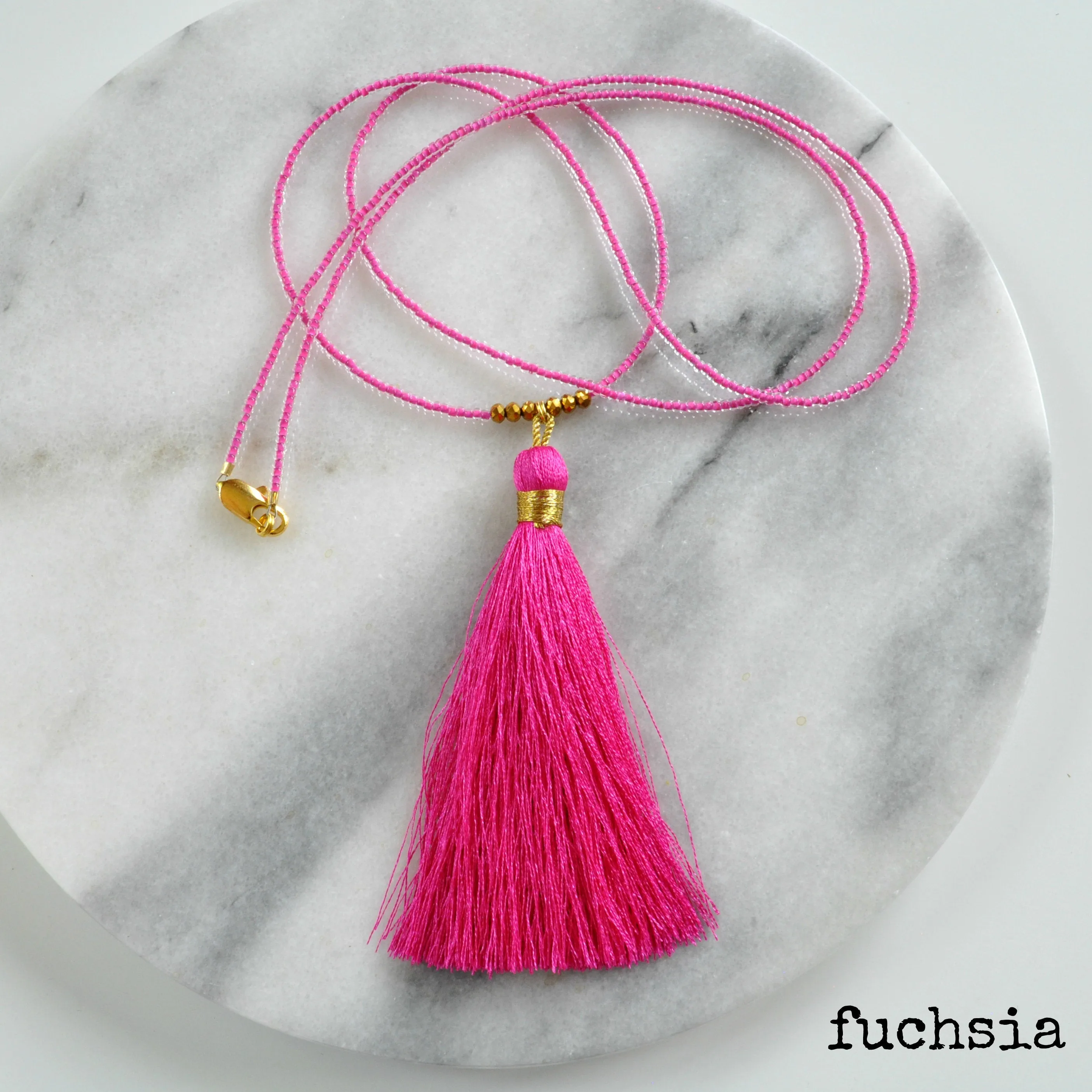 Long Beaded Tassel Necklaces