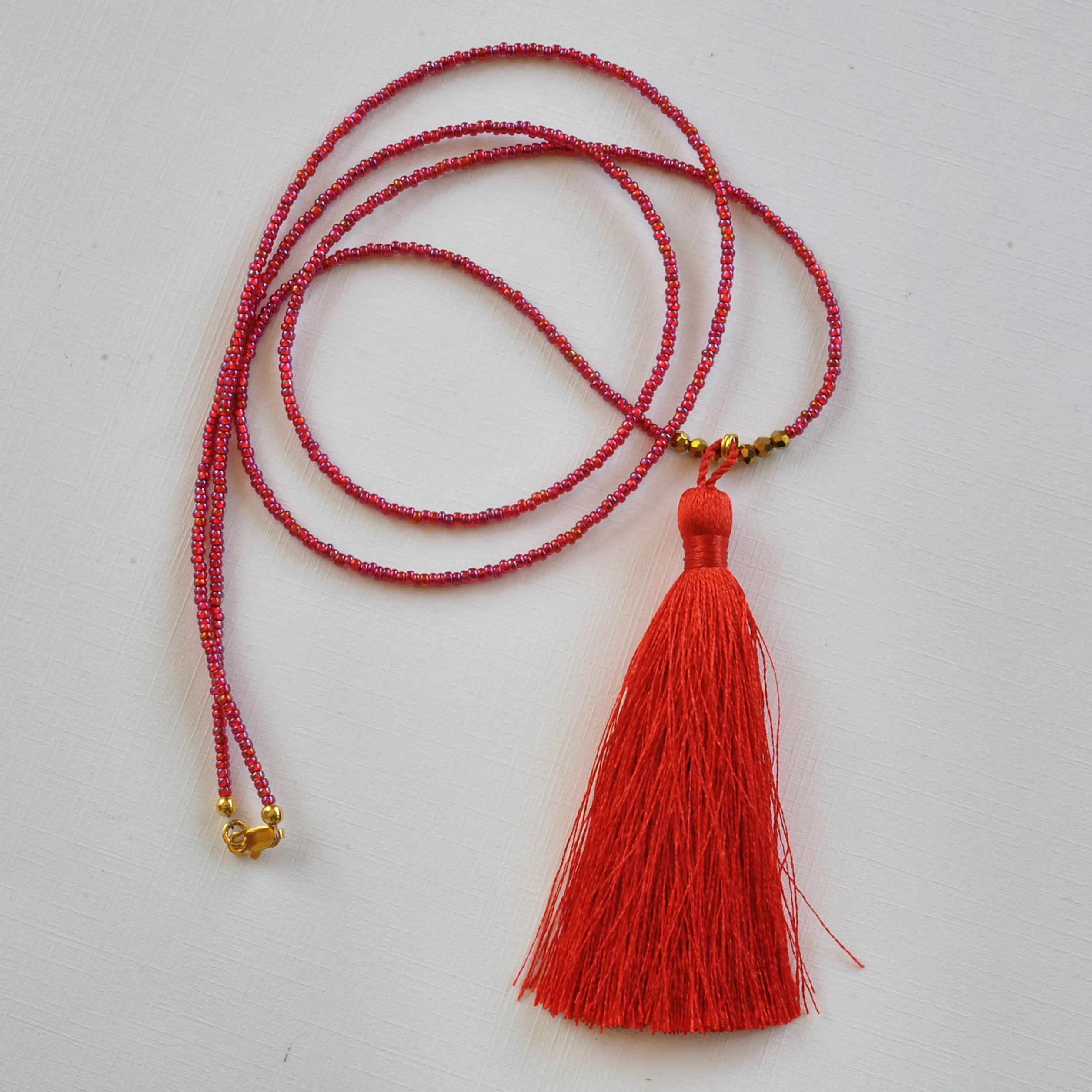 Long Beaded Tassel Necklaces
