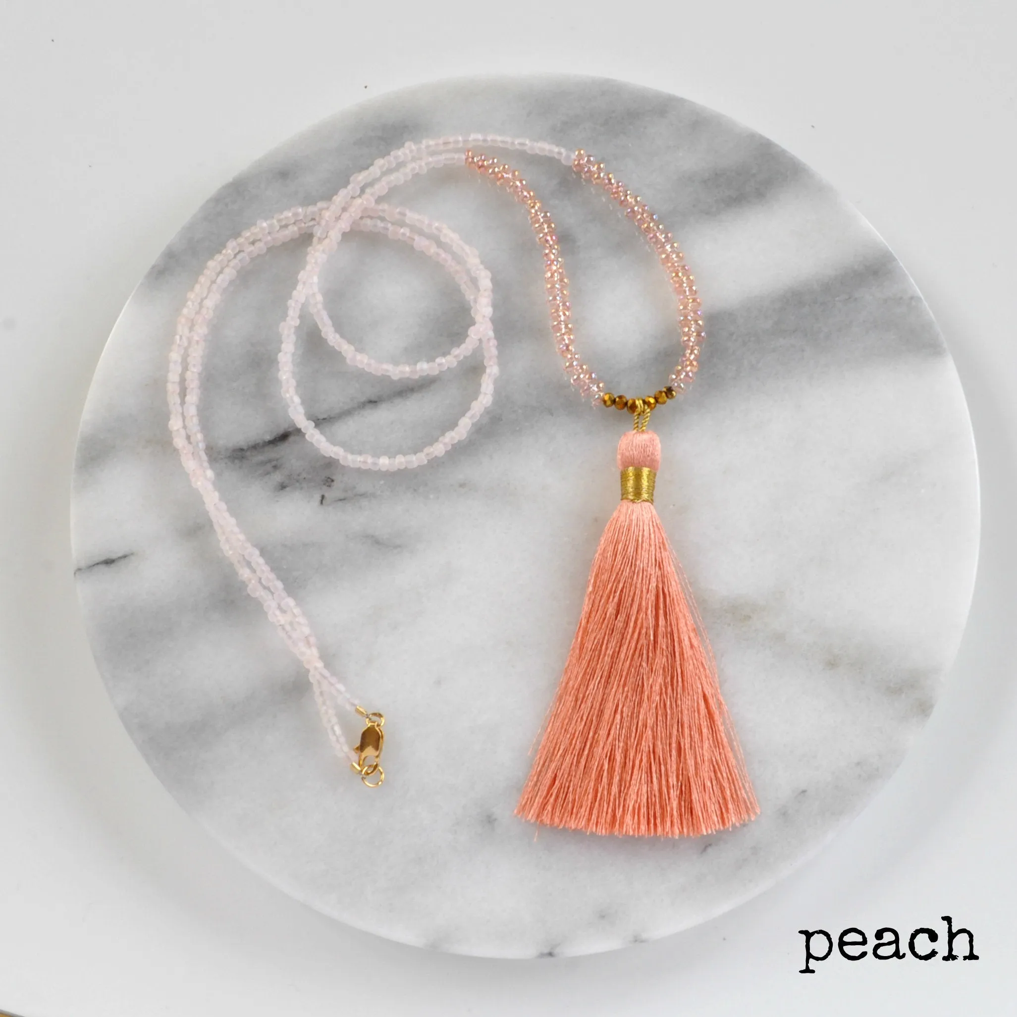 Long Beaded Tassel Necklaces