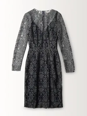 L/S LACE DRESS W/ SLIP
