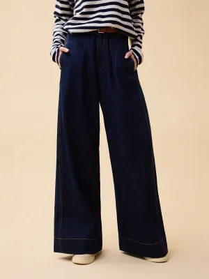 Luca Wide Leg Jean - Dark Denim