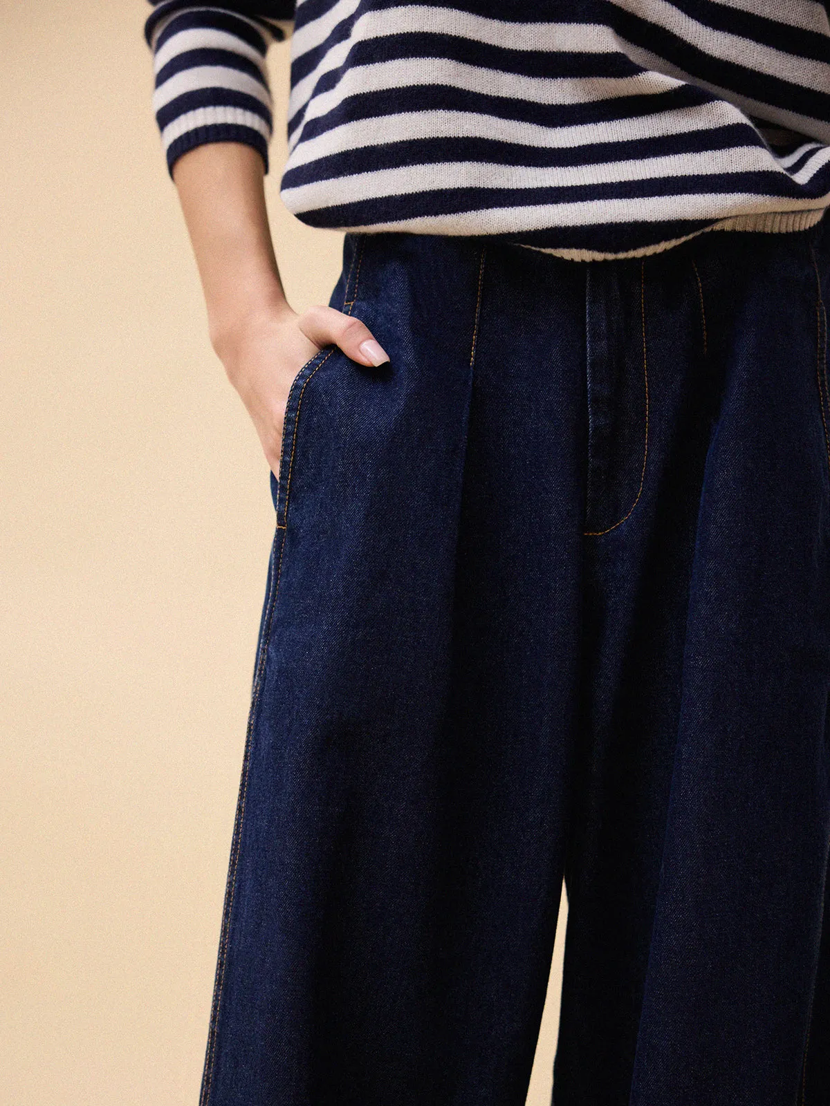 Luca Wide Leg Jean - Dark Denim