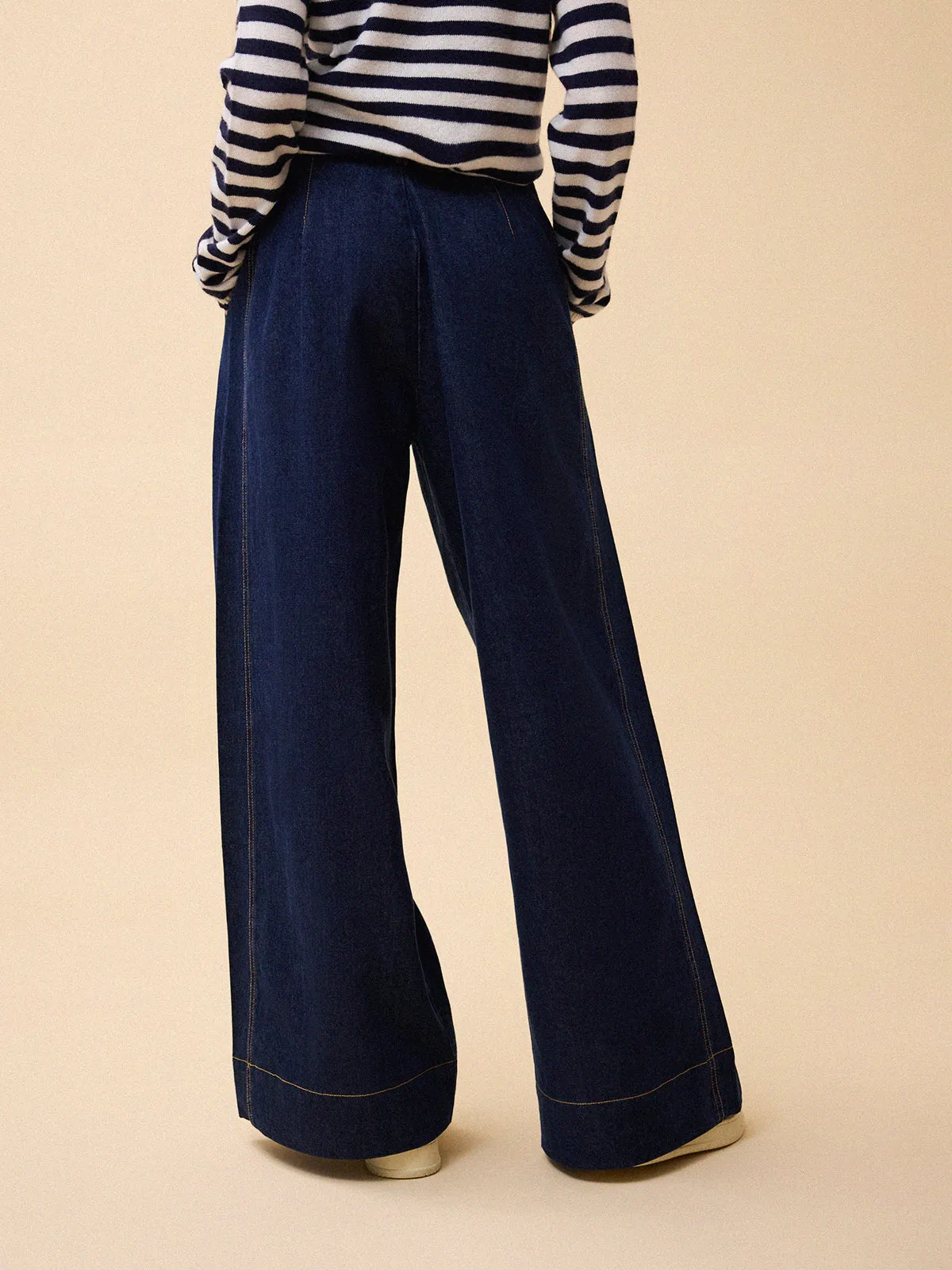 Luca Wide Leg Jean - Dark Denim
