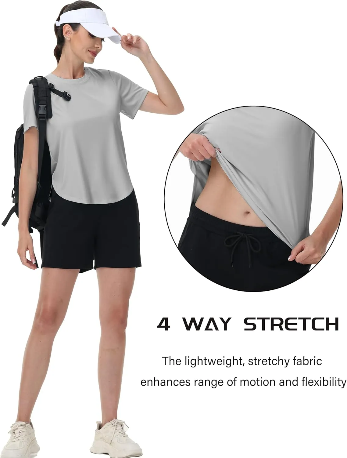 MAGCOMSEN Short Sleeve Workout Tops for Women UPF 50  Sun Protection Quick Dry Wicking T Shirt Yoga Athletic Running Gym