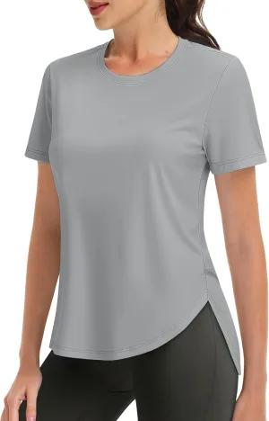 MAGCOMSEN Short Sleeve Workout Tops for Women UPF 50  Sun Protection Quick Dry Wicking T Shirt Yoga Athletic Running Gym