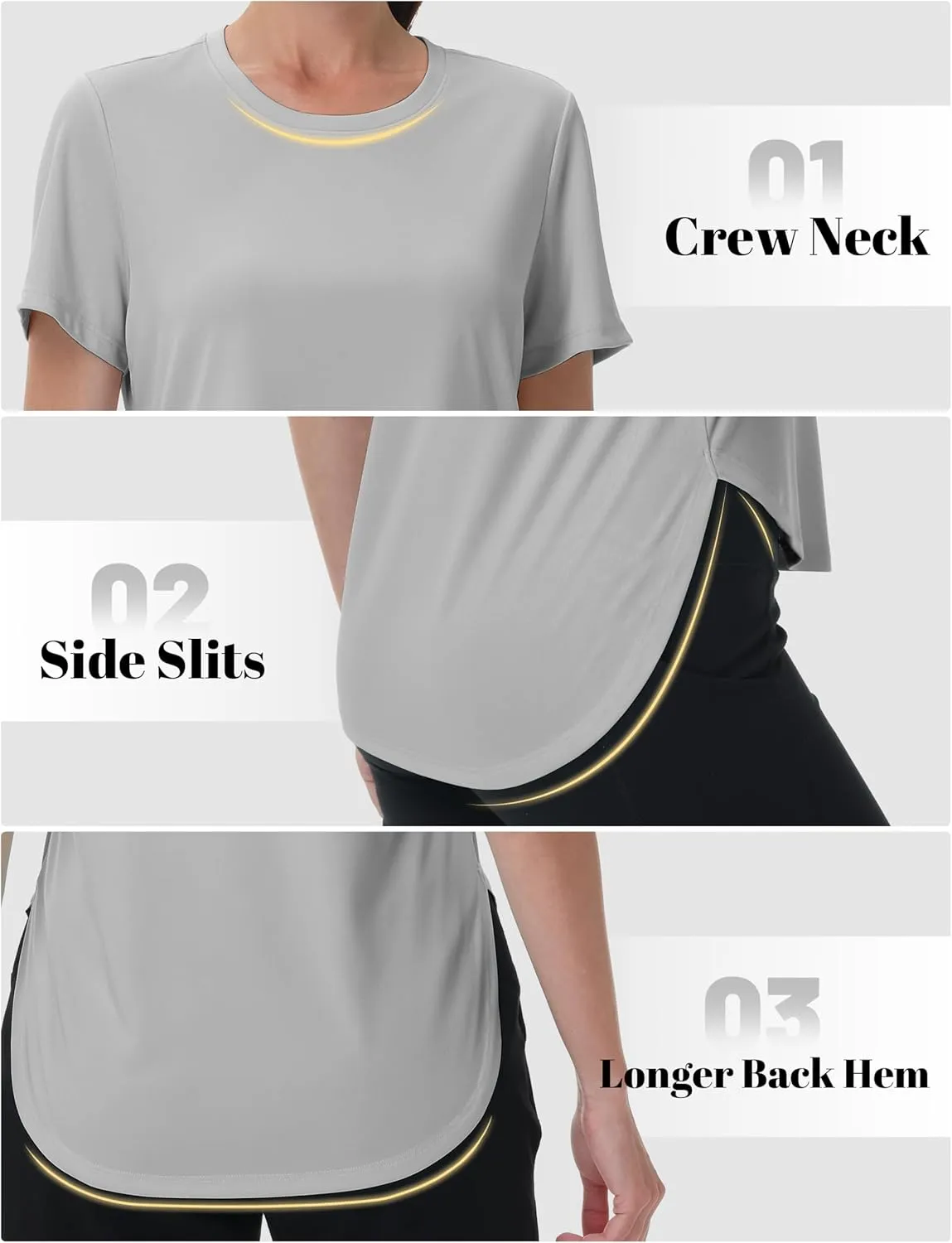 MAGCOMSEN Short Sleeve Workout Tops for Women UPF 50  Sun Protection Quick Dry Wicking T Shirt Yoga Athletic Running Gym