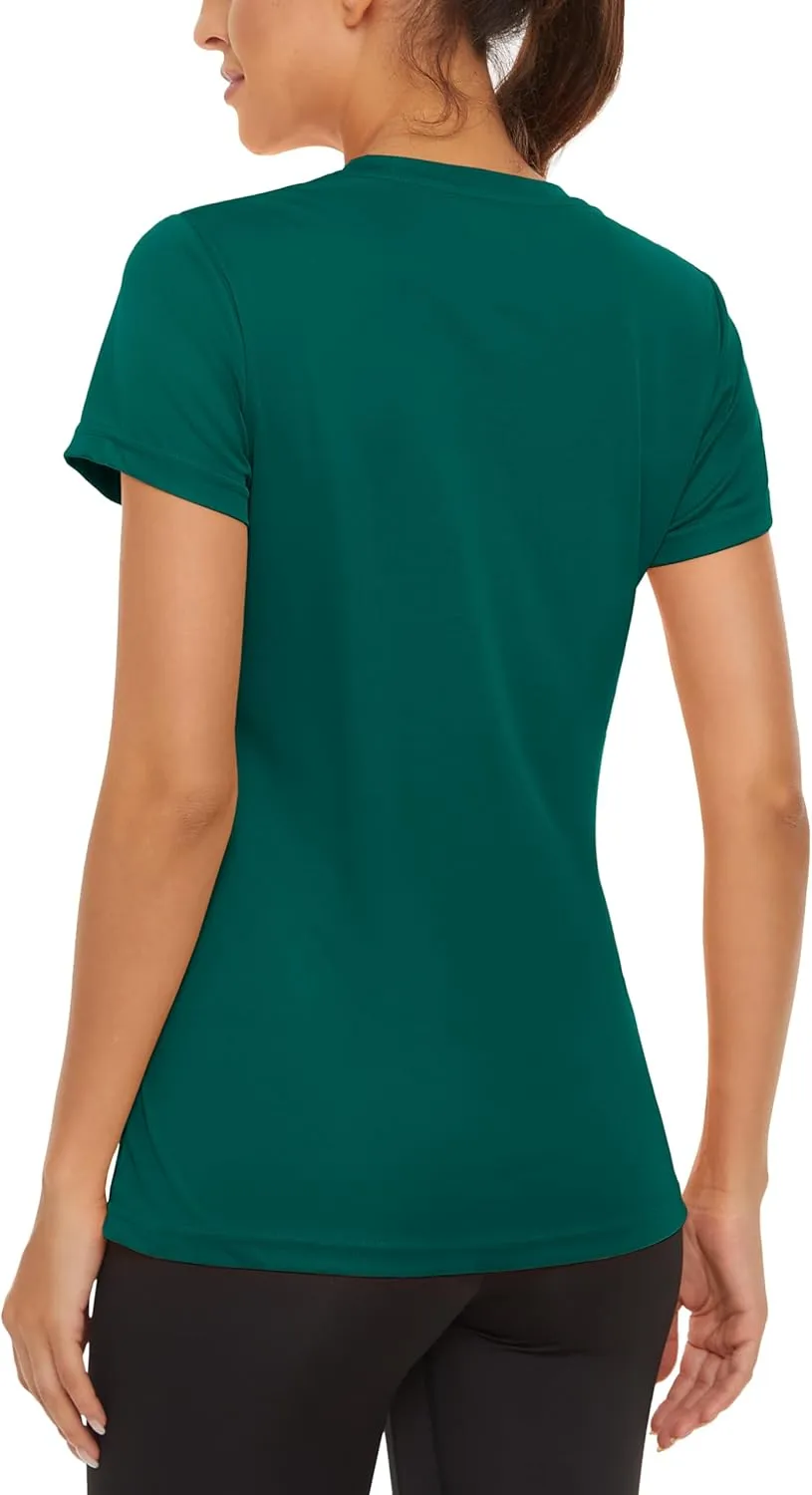 MAGCOMSEN Women's Short Sleeve T-Shirts UPF 50  Sun Protection Quick Dry Athletic Running Workout Rash Guard Tops