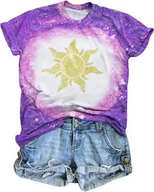 Magical Shirt Women Magic Sun Print Tshirt Cute Sunshine Graphics T Shirts Summer Vacation Short Sleeve Tops