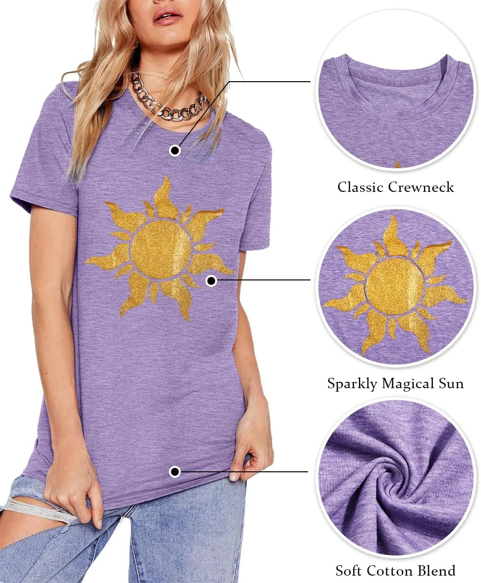 Magical Shirt Women Magic Sun Print Tshirt Cute Sunshine Graphics T Shirts Summer Vacation Short Sleeve Tops