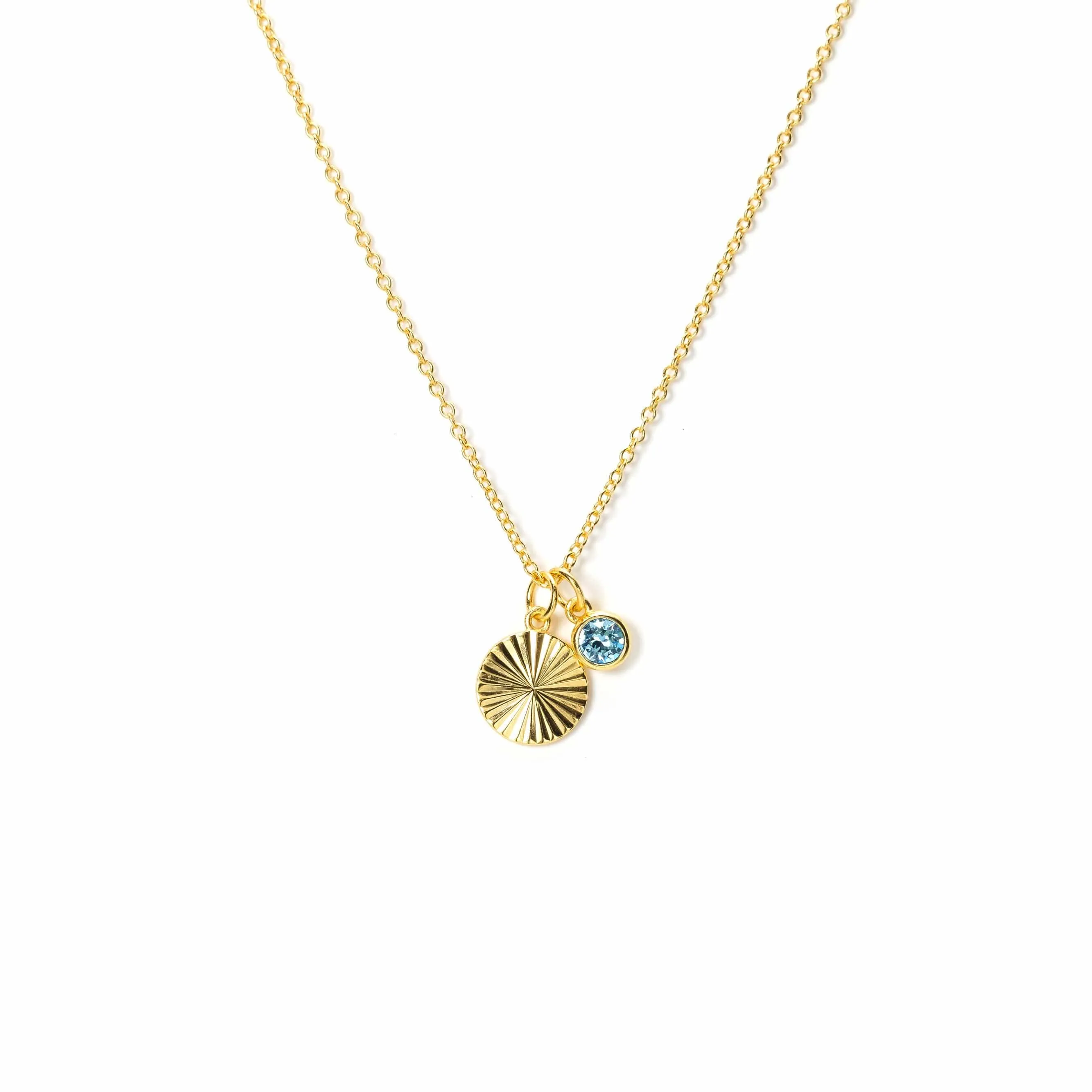 March Birthstone Fluted Necklace