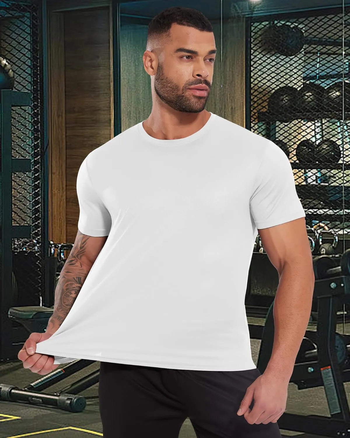 MEETWEE Men's Workout Quick Dry T-Shirts, 1/3/5 Pack Athletic Moisture Wicking Short Sleeve Shirts Running Hiking