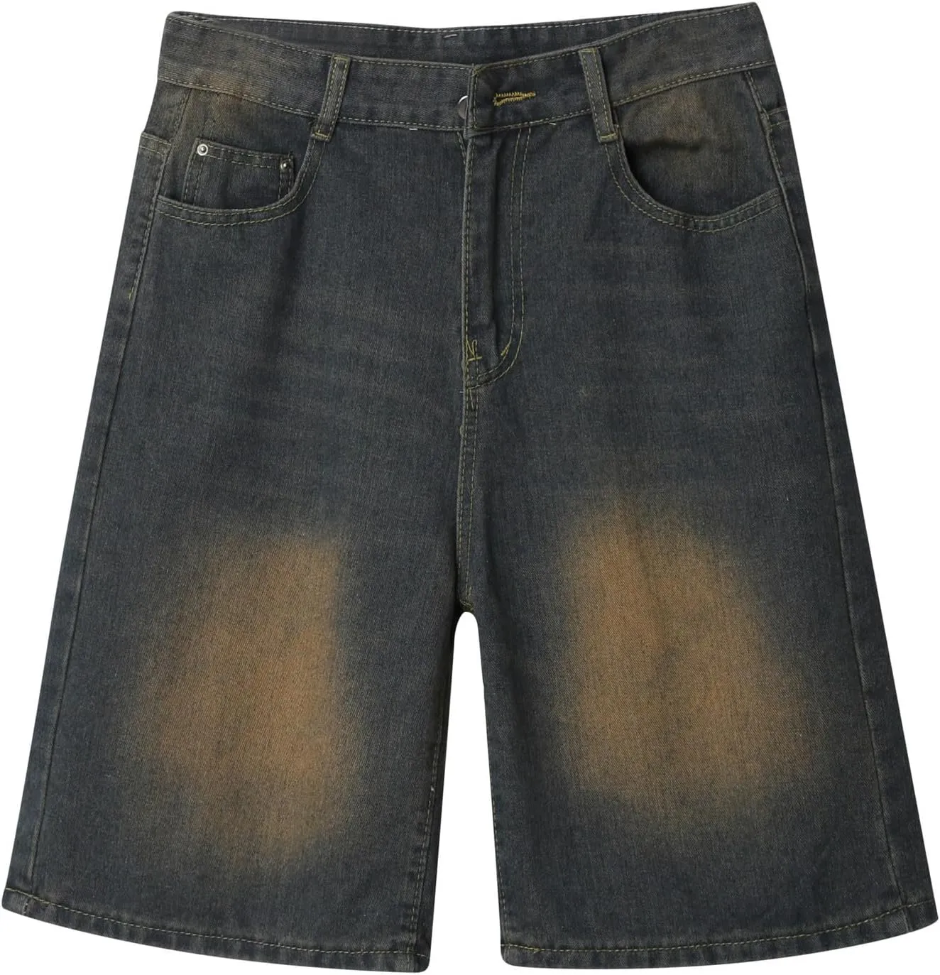 Men Baggy Denim Jorts Y2K Grunge Loose Fit Hip Hop Jean Shorts Summer Casual Short Jeans Streetwear Clothes