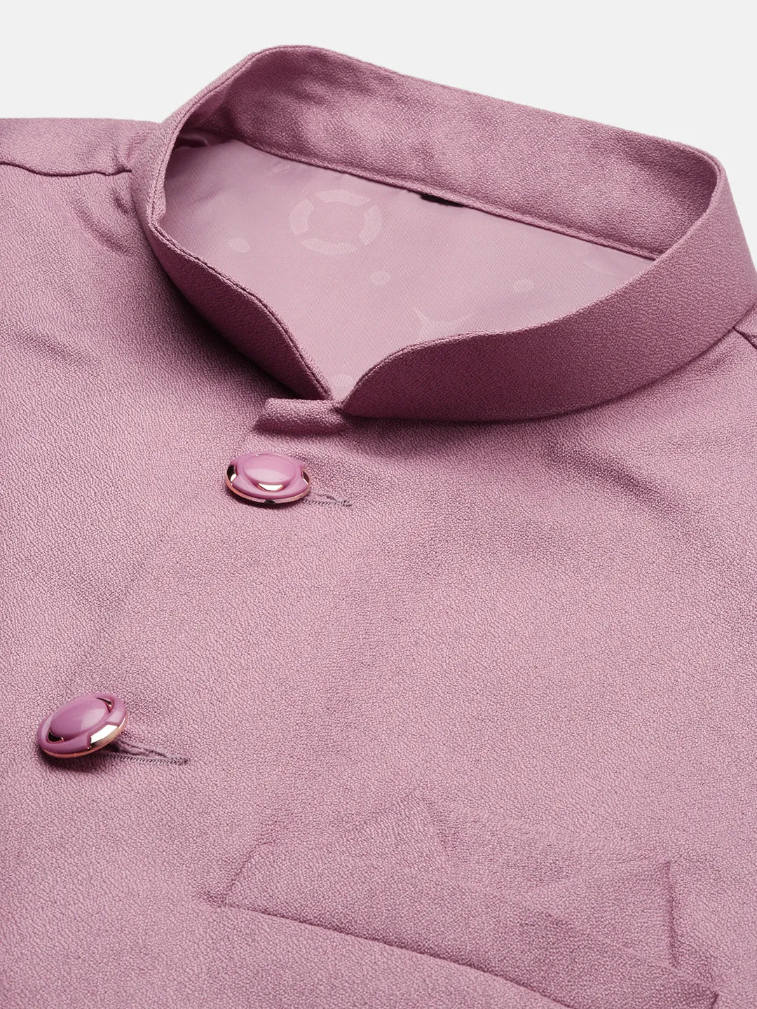 Men Lavender Slim Fit Woven Nehru Jacket