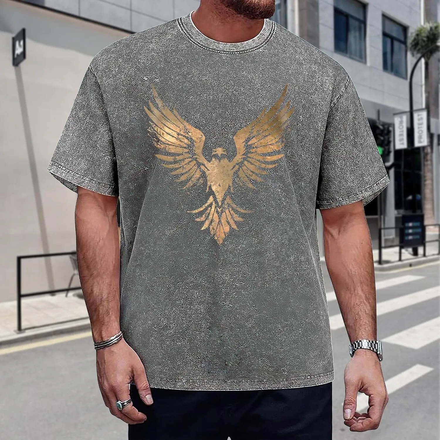 Men Vintage Graphic Tees Washed Oversized Skull 3D Printed T-Shirts Casual Streetwear Shirt Summer Tops