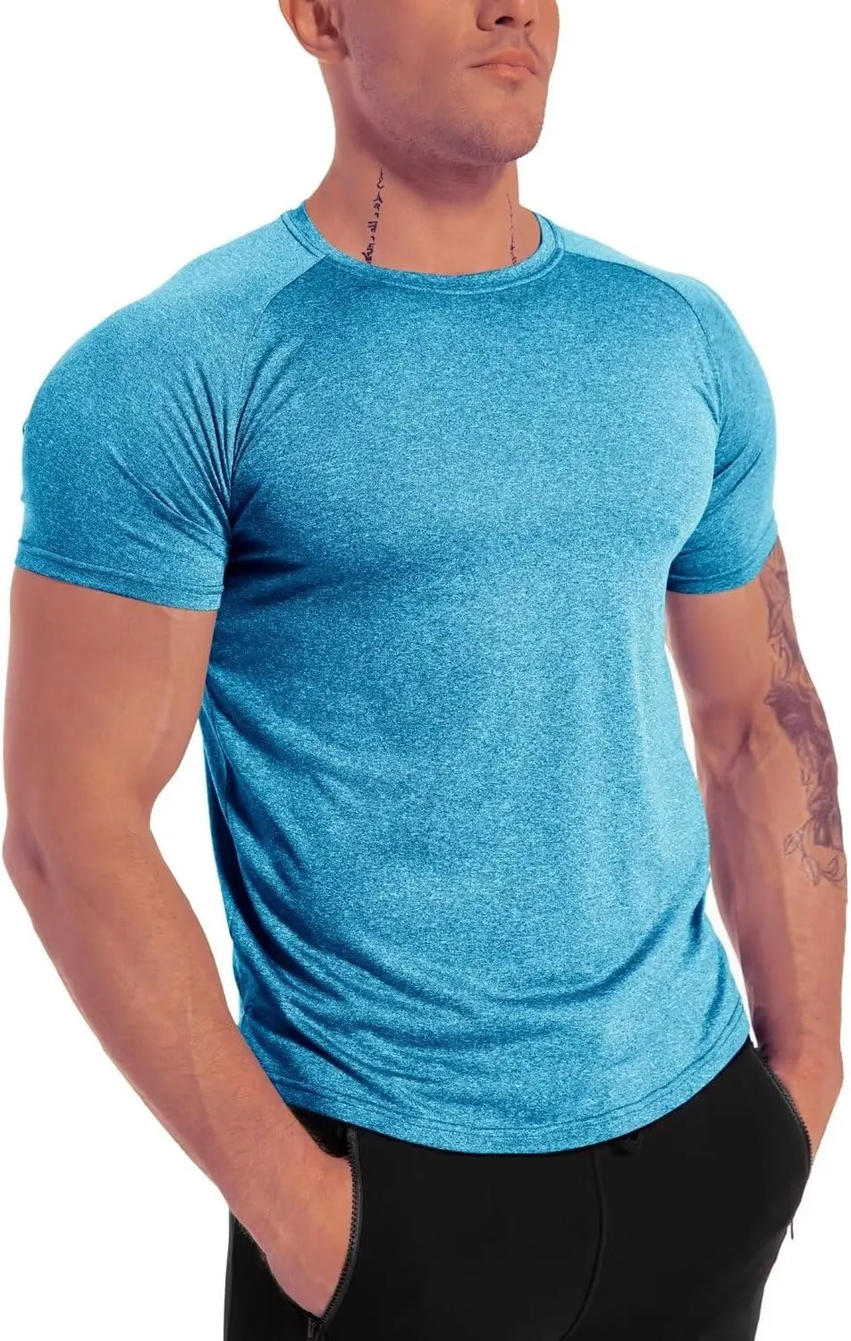 Men's 3pack Dry Fit Workout Gym Short Sleeve T Shirt Moisture Wicking Active Athletic Performance Running Shirts