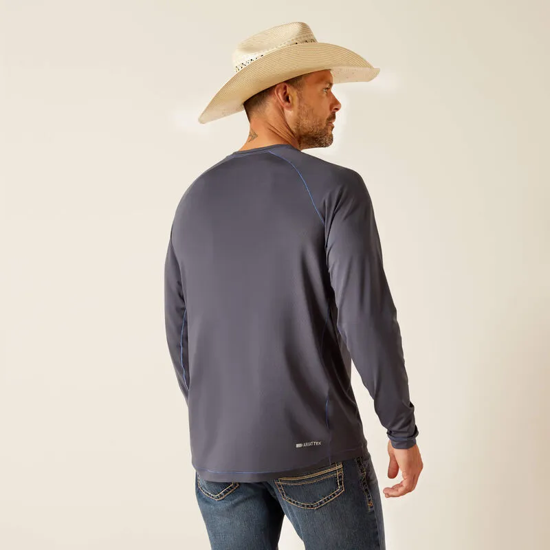 Men's Ariat Blue/Grey 360 Airflow Long Sleeve Shirt