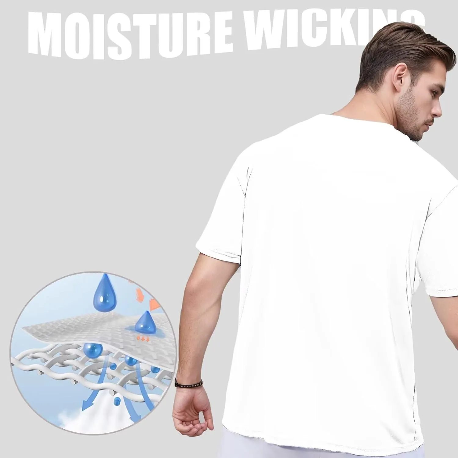 Men's Athletic Crew Neck Quick Dry T Shirts Active Moisture Wicking Gym Workout Short Sleeve Tee Shirt